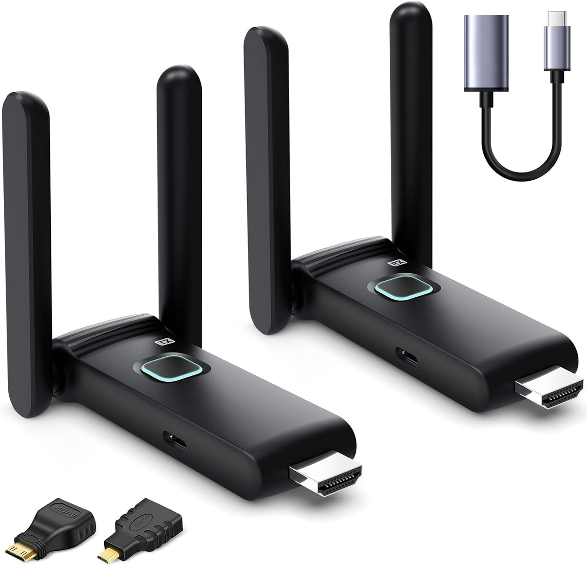Wireless HDMI 4 Receivers and Transmitter,Up to 6 RX,Extender Plug and Play