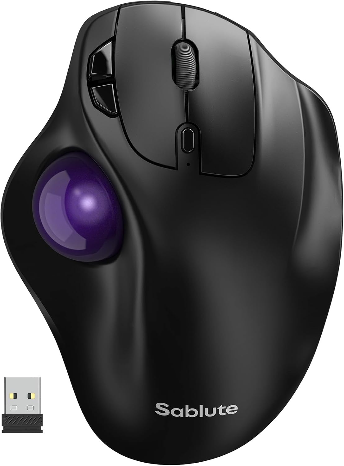Wireless Trackball Mouse, Rechargeable Thumb Control 3 Devices - Red Ball | SABLUTE MAM2 Ergonomic Mouse (Bluetooth and USB ), 5-Level DPI, Silent Click, Compatible PC Laptop Mac iPad, Easy Clean