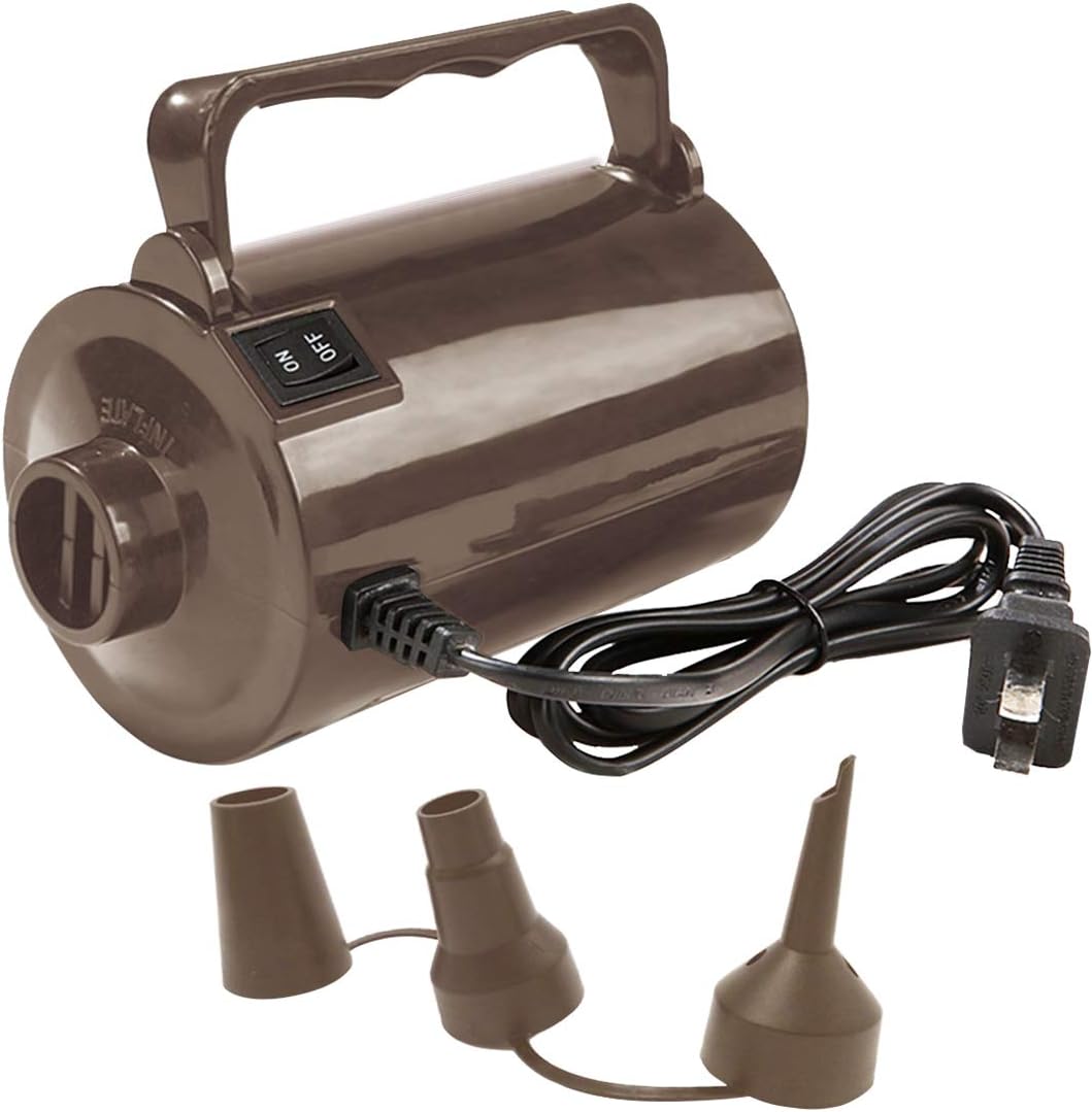 Electric Air Pump Portable 460W Quick-Fill Air Pump Air Flow 45CFM 2.1PSI with Hose 5 Nozzles 120V AC Inflator Deflator Pump for Air Mattress Air Bed Inflatable Cushion Boat Swimming Ring