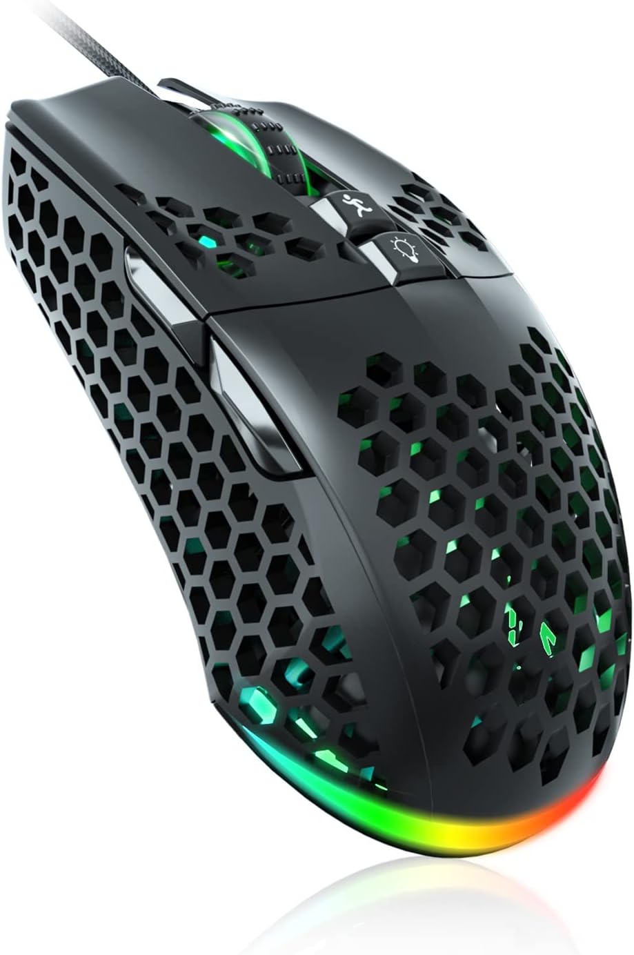 SOLAKAKA SM900 Gaming Mouse Wired with RGB,Adjustable 12800 DPI Wired Gaming Mouse with Side Buttons,Computer Mouse for Laptop/PC,White