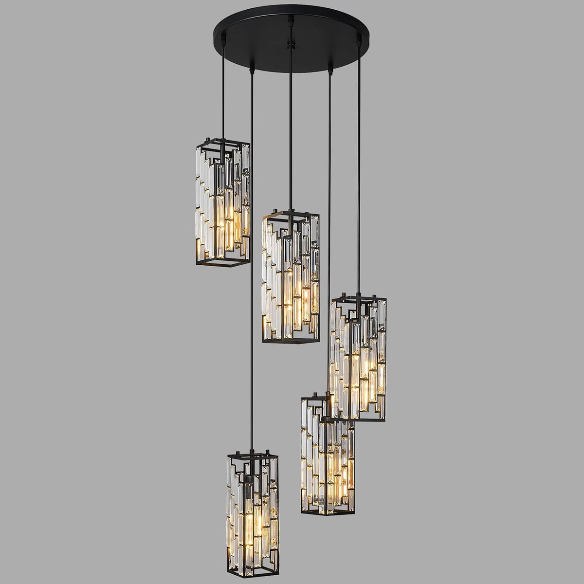 Chrome Pendant Lighting Modern Pendant Light, Mini Crystal Chandeliers,Adjustable Pendant Light Fixture for Kitchen Island Dinning Room Bedroom (1 Pack)