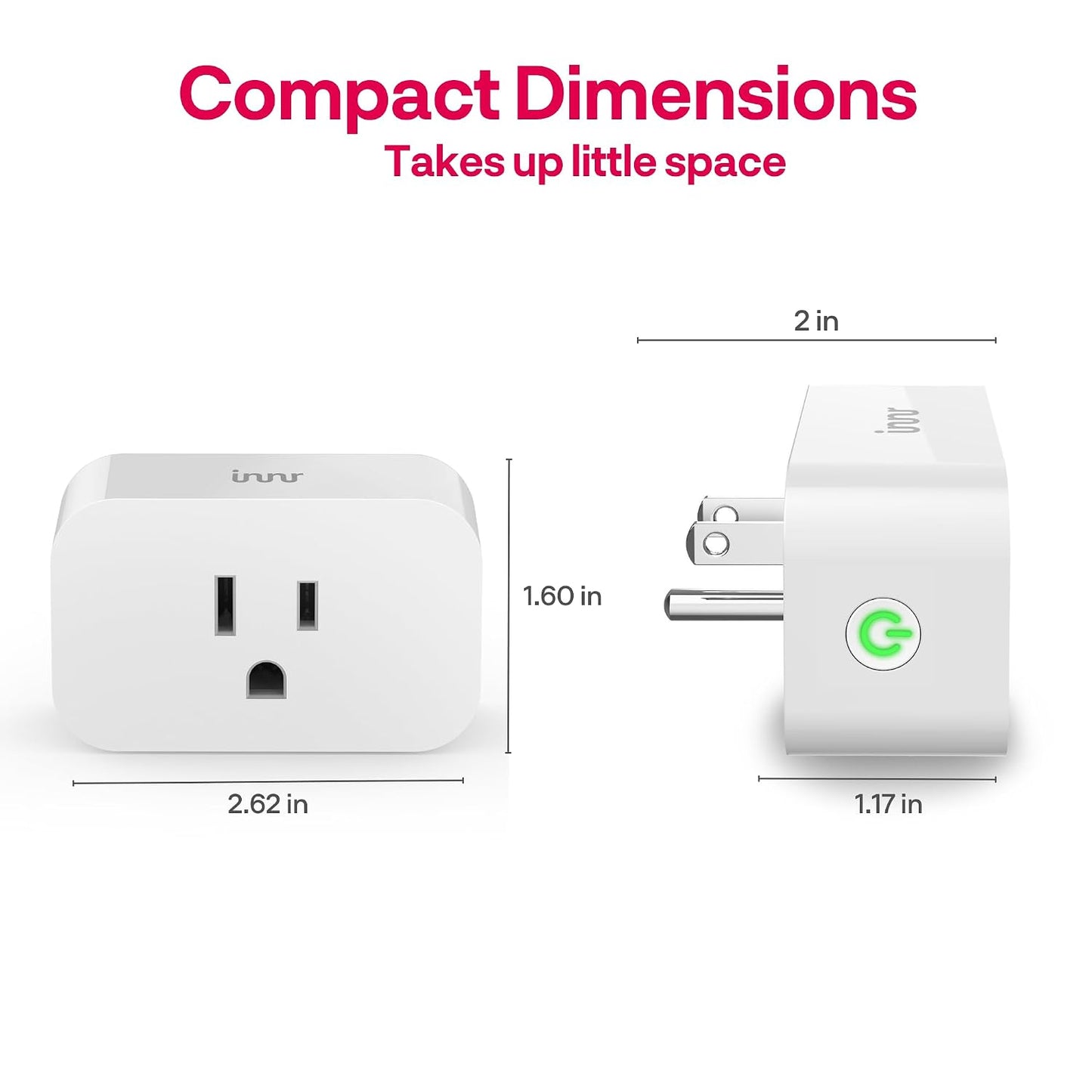 Innr Zigbee Smart Plug, Works with Philips Hue*, Alexa and SmartThings, Zigbee Repeater, Energy Monitoring, 4-Pack
