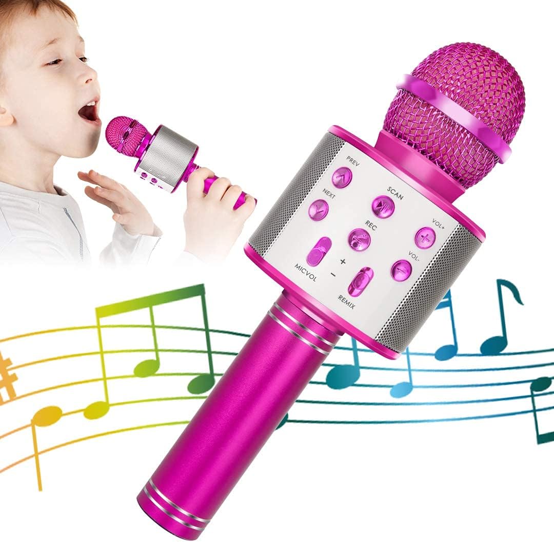 Wireless Bluetooth Karaoke Microphone for Kids-Blue