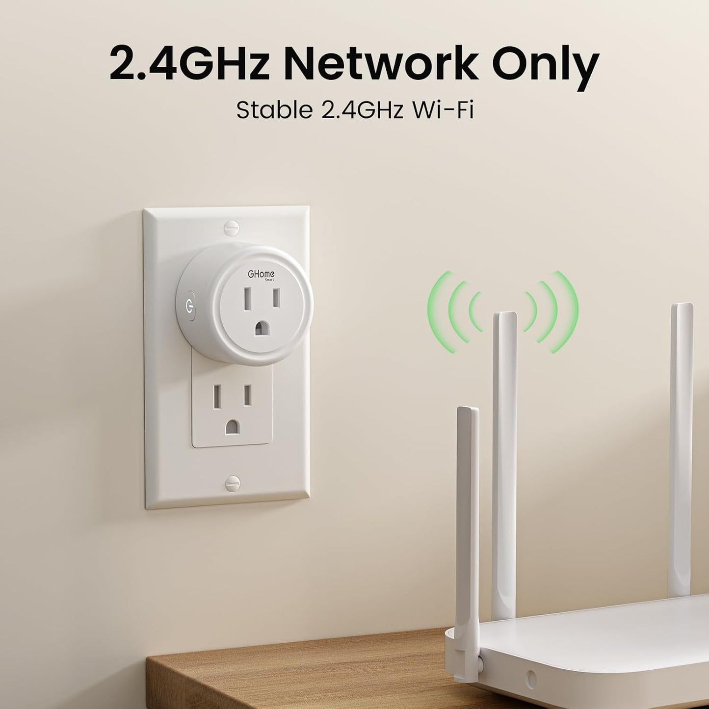 GHome Smart Plug Mini, WiFi Smart Outlet Plug Works with Alexa and Google Home, Timer Outlet with APP Control, 2.4GHz Network Only, No Hub Required, ETL FCC Listed (4 Pack), White
