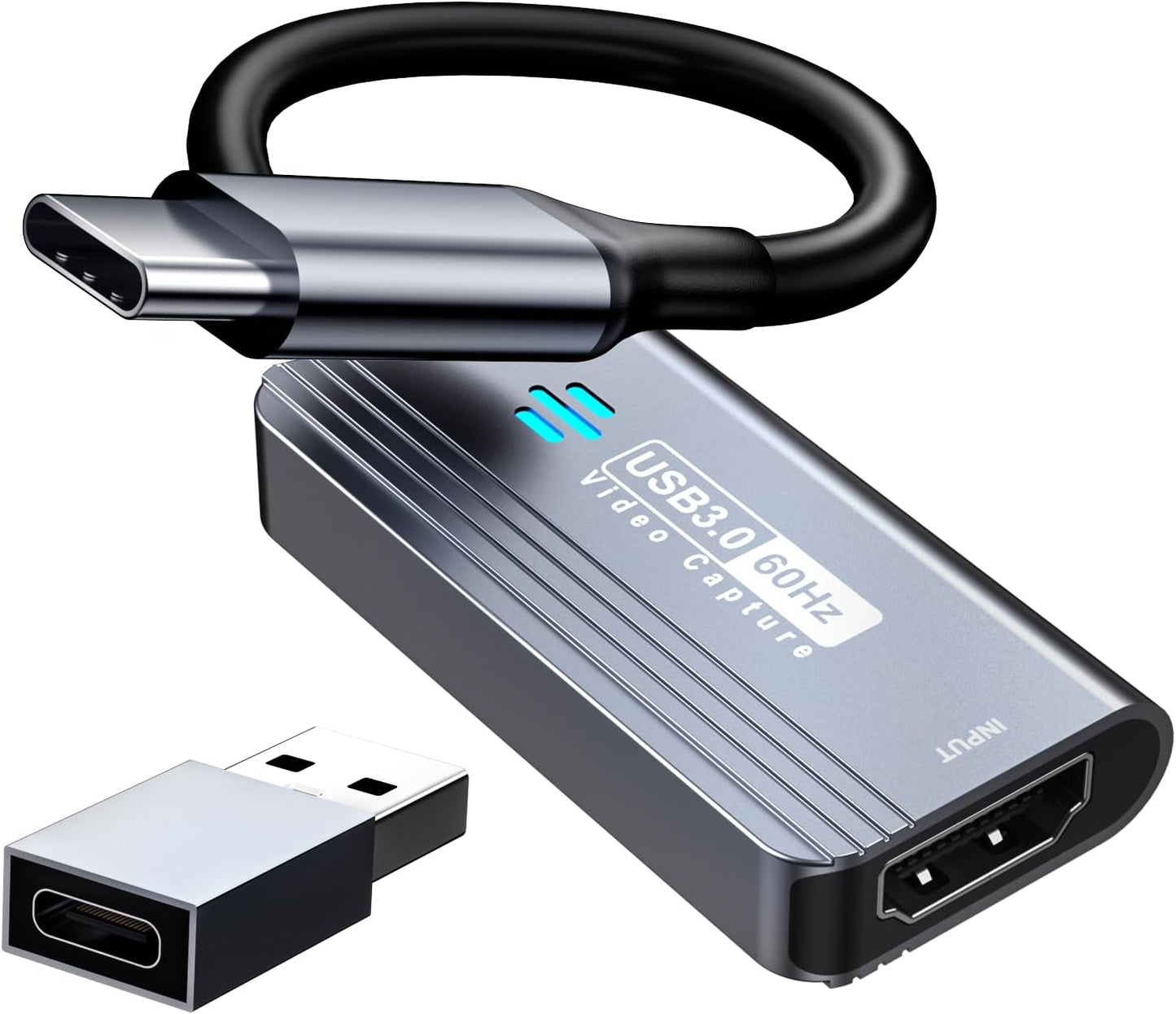 Papeaso Video Capture Card, Video Recording Card Wonderful 4K HDMI to 1080P USB C for Gaming Streaming TV Recorder, for Windows Mac OS System with USB C Adapter to Adjust PS4, Switch, Xbox1
