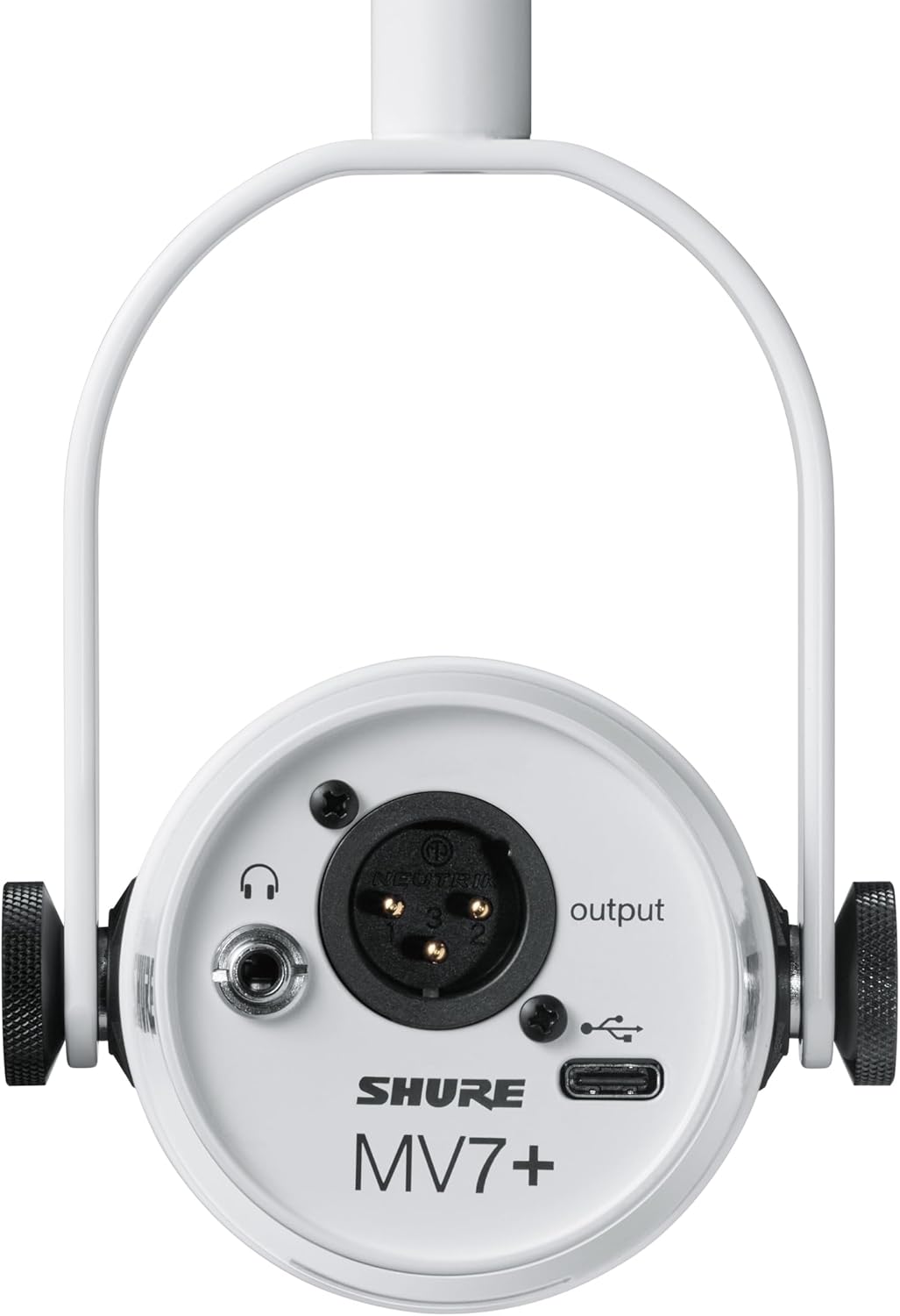 Shure MV7+ USB-C & XLR Podcast Dynamic Microphone - White | USB-C and XLR dynamic mic with LED touch panel, auto level and pop filter for podcasting, streaming and recording