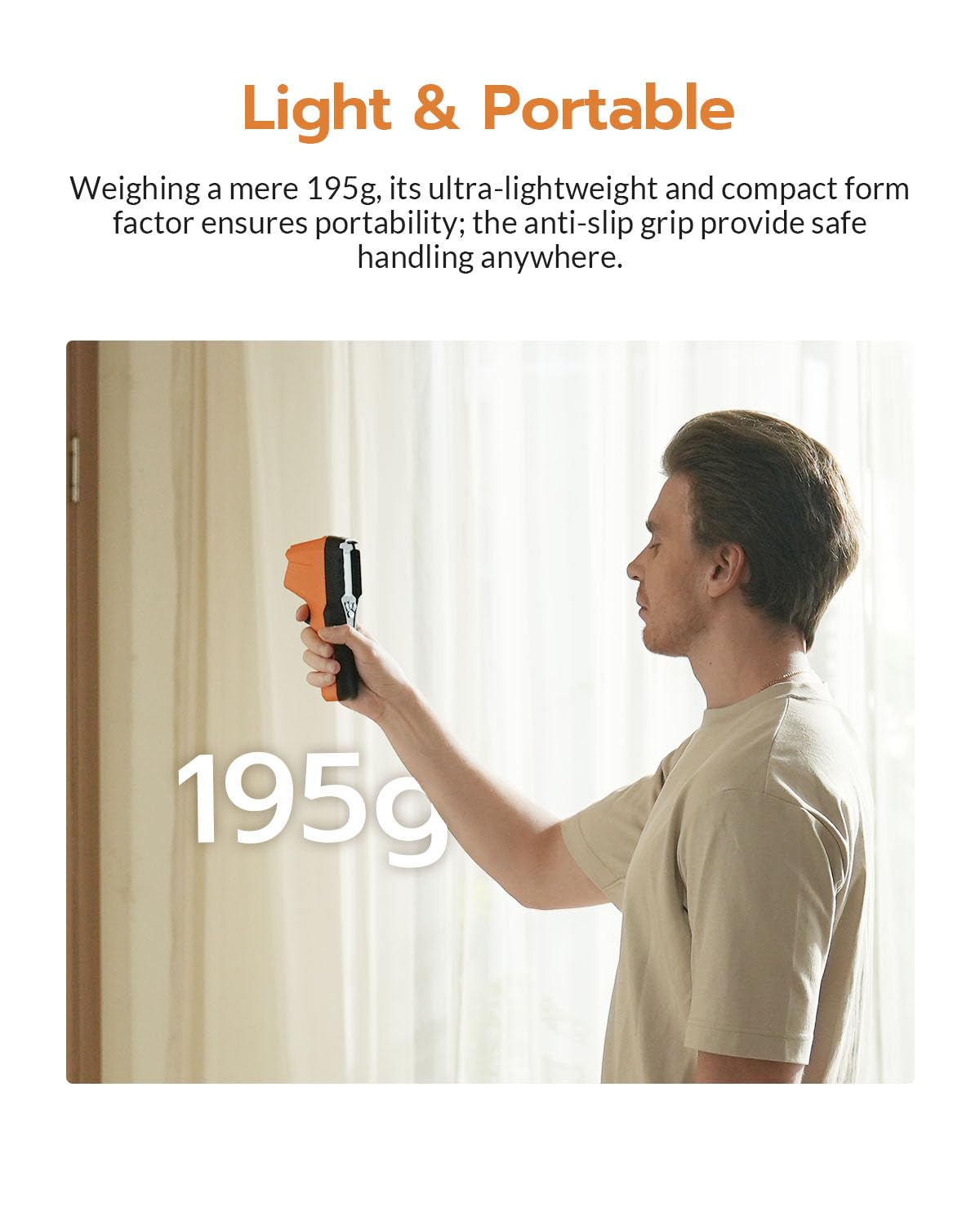 GT14S Thermal Imaging Camera with Edge Enhancement, Thermometer Mode | Infrared Camera -4°F to 1202°F Range, 240g Compact Design, 25Hz Image Frequency, 14H Runtime for HVAC/Home Inspection
