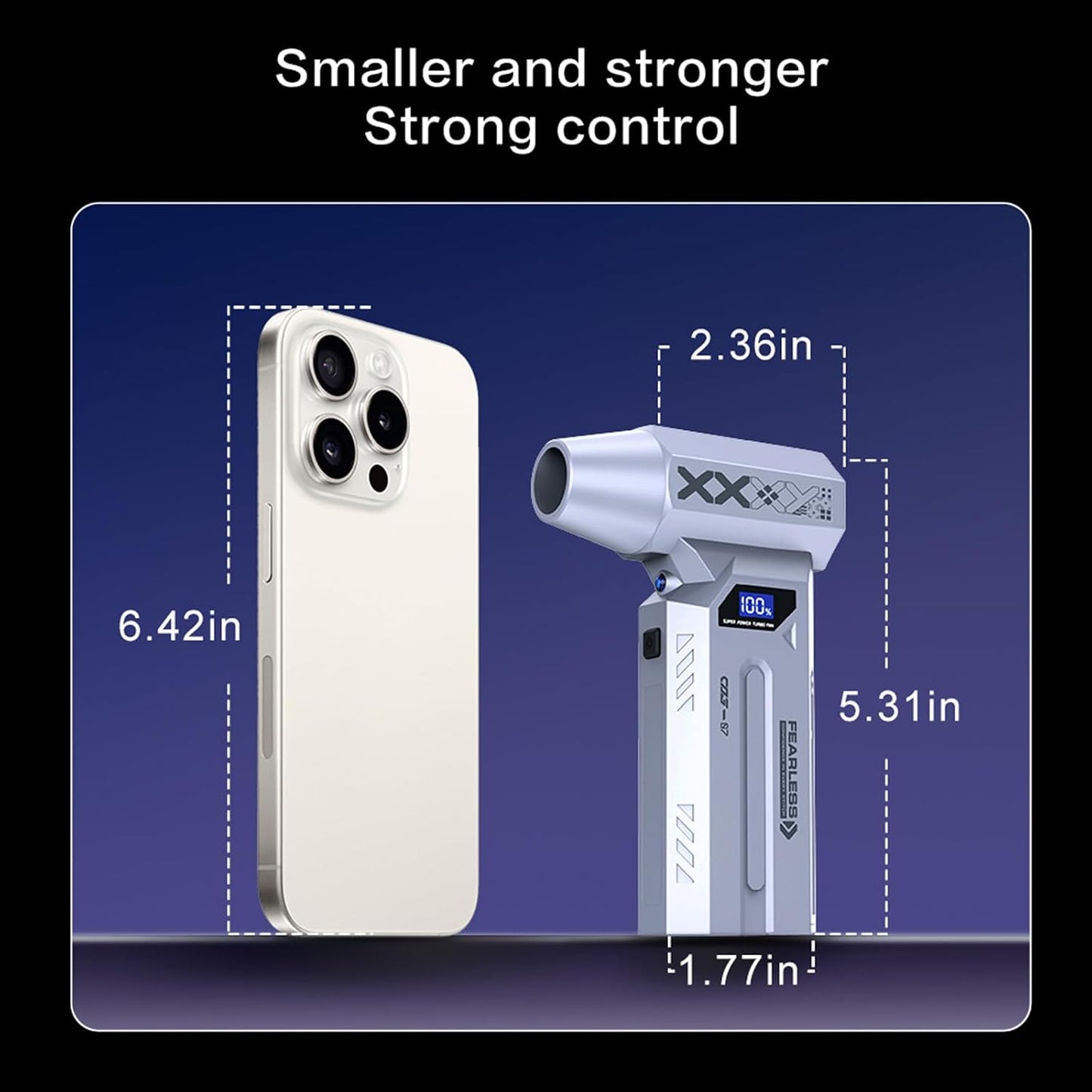 Compressed Air Duster Cordless, 4 Gear Adjustable Brushless Motor 150000RPM Electric Air Duster, Rechargeable with LED Display & Light, Mini Dust Blower for Computer, PC, Keyboard, Outdoor, House, Car
