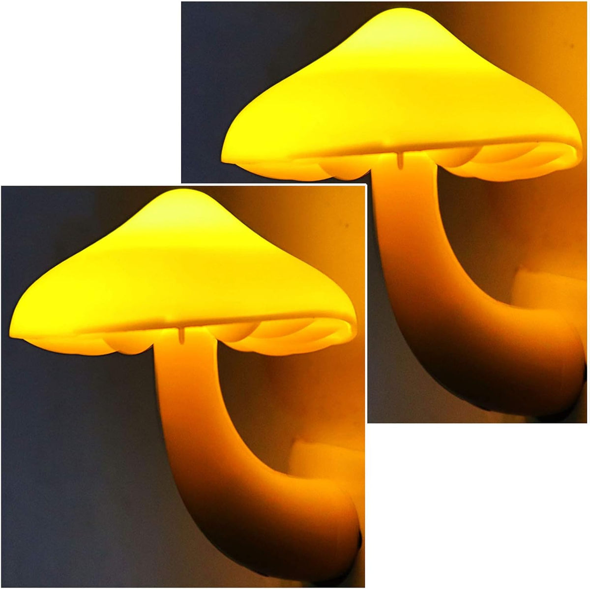 AUSAYE 5 Pack LED Mushroom Night Light Plug into Wall Lamp with Dusk to Dawn Sensor Cute Night Lights for Adults Kids NightLight Bedroom,Bathroom,Hallway,Stairs,Kitchen Warm White