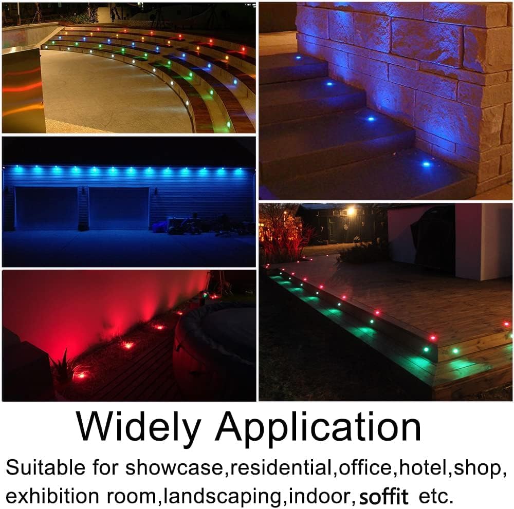 30 Pack 1.22 Inch Smart LED Deck Lights, Low Voltage RGB Outdoor Lighting