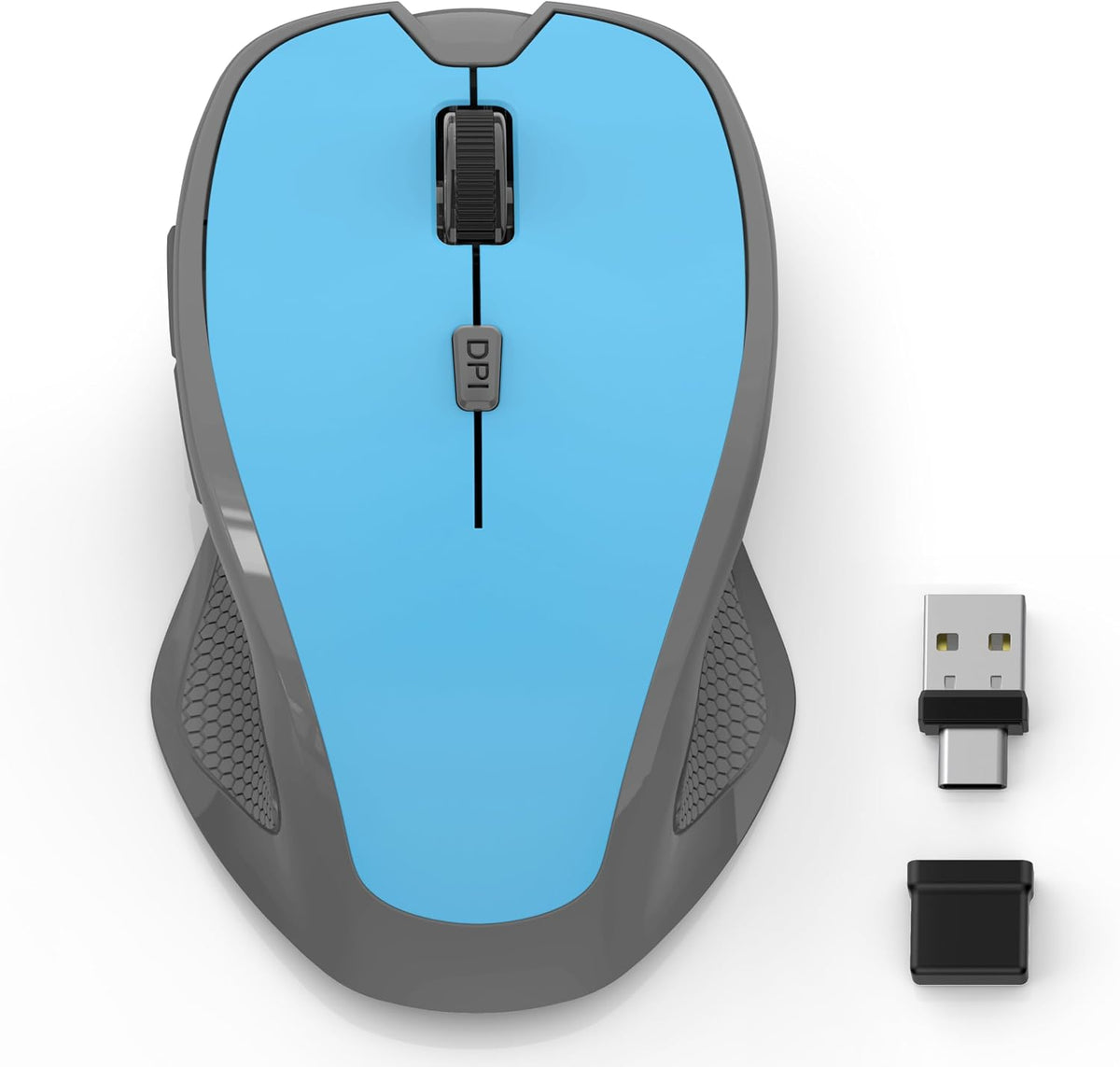 Wireless Bluetooth Mouse for MacBook, Laptop, iPad Air/Pro, Rechargeable Silent Optical Mouse with Jiggler, Dual Mode Bluetooth 5.2/3.0 & 2.4G USBA/USBC Type-C Receiver (Pink)