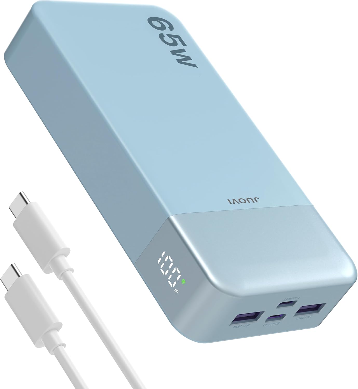JUOVI Power Bank 65W 20000mAh Laptop Portable Charger | Fast Charging with 4 Ports LED Display External Battery Pack for MacBook Air iPad Tablet iPhone Samsung Steam Deck etc