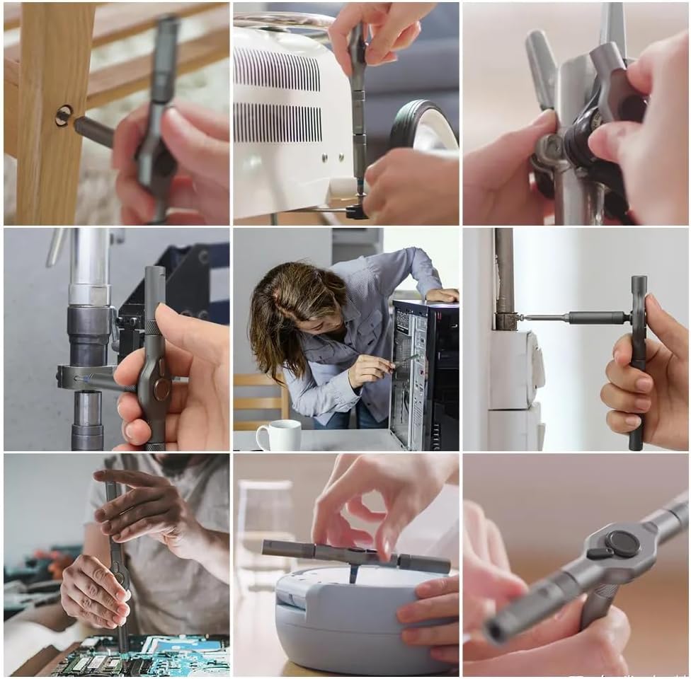42 in 1 Magnetic Screwdriver Set, Ratchet Screwdriver Set with S2 Steel Bits, Detachable Handle, Multi Bit Repair Tool Kit for Home, Furniture, Electronics, Computer, Bicycle Repair, DIY
