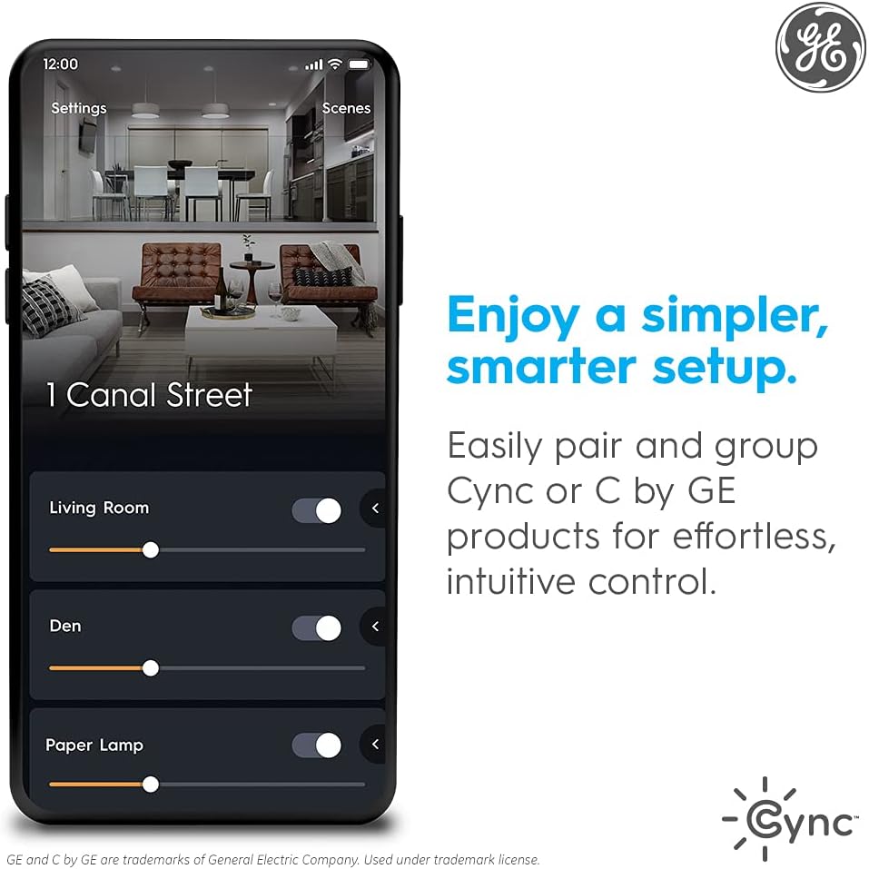 Cync GE Smart LED Light Bulb, ST19 Edison Style | Color Changing WiFi Light, 60W Equivalent, Compatible with Alexa and Google Home, Full Color, Works With Matter, 2 Pack
