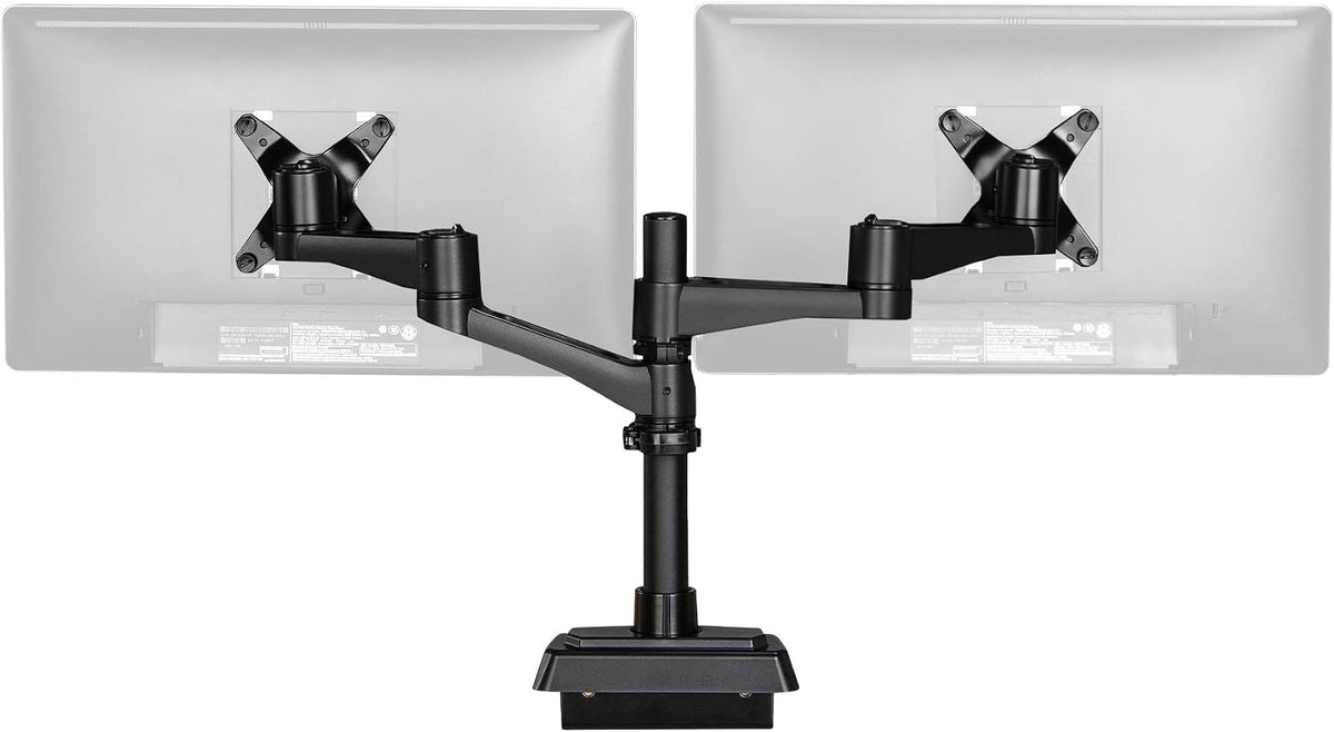 Vari Dual Monitor Arm - VESA Monitor Mount w/ 360 Degree Adjustment - Monitors up to 27 inches, 19.8 lbs - Double Monitor Arms with Full Adjustability - Computer Monitor Stand for Home or Office
