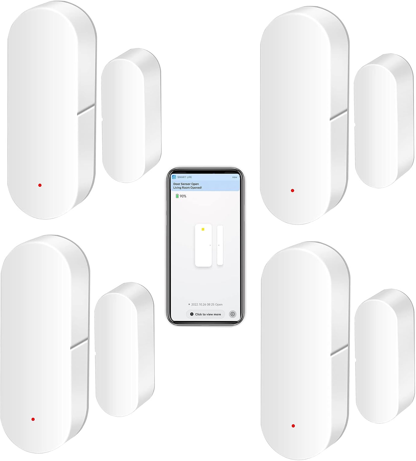 WiFi Door Sensor: Smart Door Open/Closed Detectors, Wireless Window Sensor with App Notification Alert, Contact Sensor for Home Security, Compatible with Alexa Google Assistant (1pack)