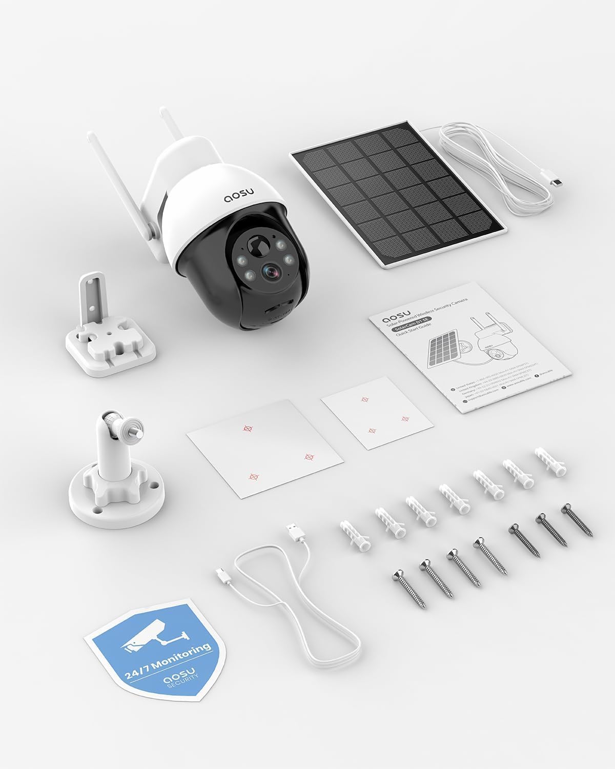 aosu 3K 5MP Solar Security Camera Wireless Outdoor PTZ 360° Smart Tracking