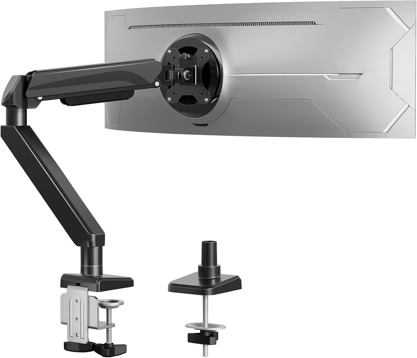 Dual Monitor Mount for Screens up to 43", Heavy Duty Monitor Arm | Ultrawide Desk Mount Holds 2.2-33lbs Each, Premium Gas Spring Adjustable Computer Monitor Arm for 2 Monitors, VESA Mount