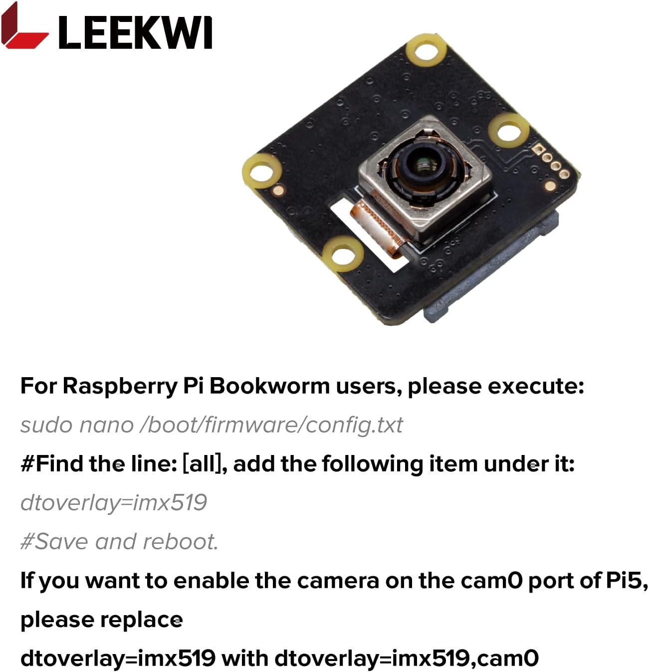 IMX519 Autofocus Raspberry Pi Camera for Pi 5, 4, Zero 2W, 16MP PDAF&CDAF High Resolution Camera Module, Compatible with Raspberry Pi Accessories