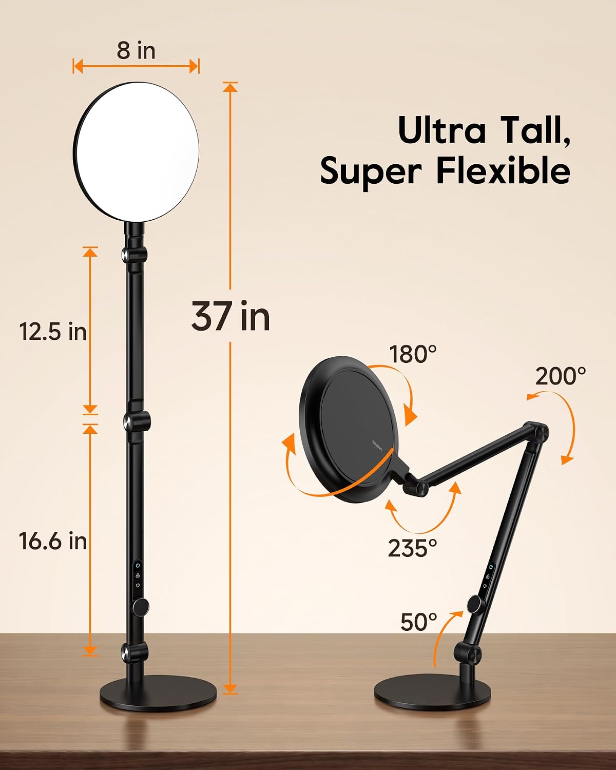 LitONES Desk Lamp for Home Office, Professional Video Call Light
