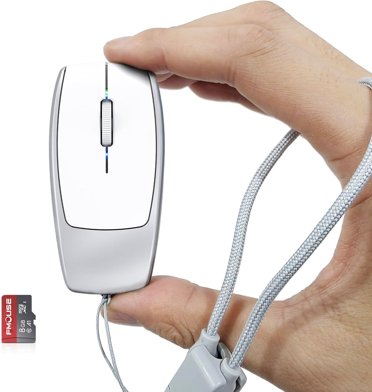 FMOUSE Compact 2-in-1 Wireless Bluetooth Mouse & Micro SD Card Reader