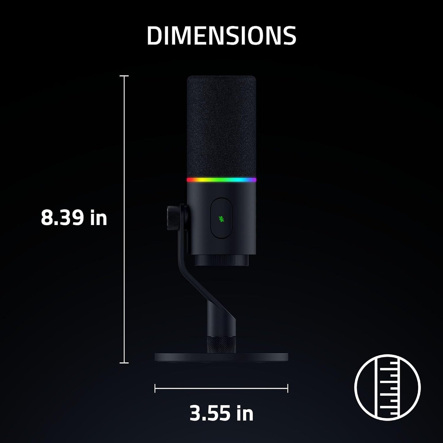 Razer Seiren V3 Pro Microphone, Dynamic USB Type C & XLR Mic, Black | 32-bit Float Support, Built-in Audio DSP, AI Noise Removal, Shock Absorber & Pop Filter, Chroma RGB Lighting Ring, Streaming