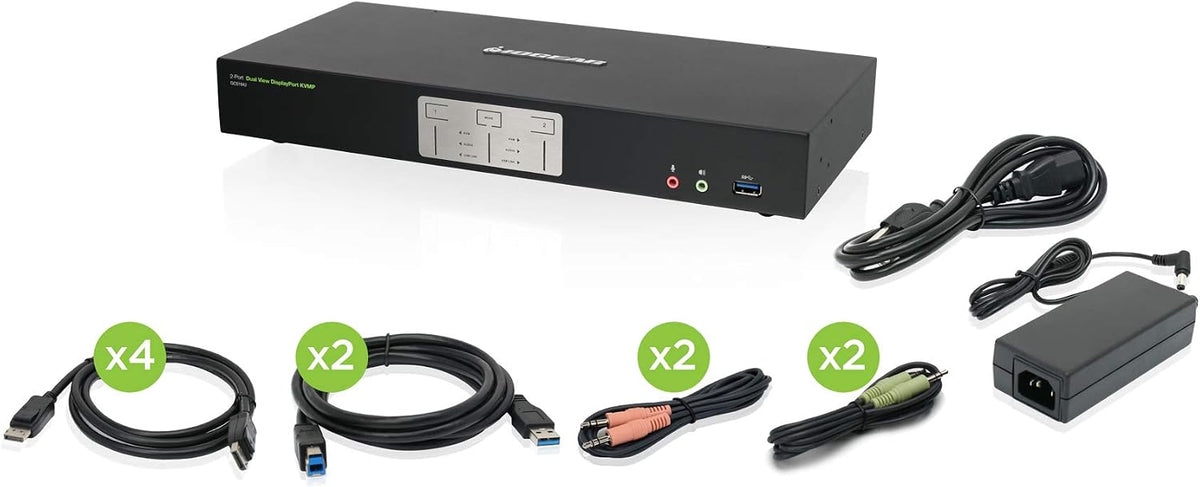 IOGEAR 4-Port USB KVM Switch with Cables and Remote GCS24U, Black
