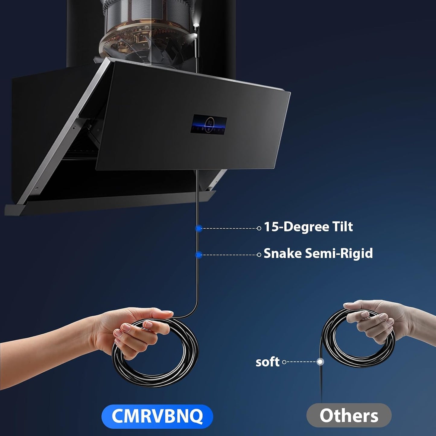Endoscope Camera with Light, Dual-Lens 1920P HD Borescope Tools with 8+1 Adjustable LED Lights, 16.4FT Semi-Rigid Snake Cord IP67 Waterproof Inspection Camera for iPhone, iPad, iOS and Android Phone