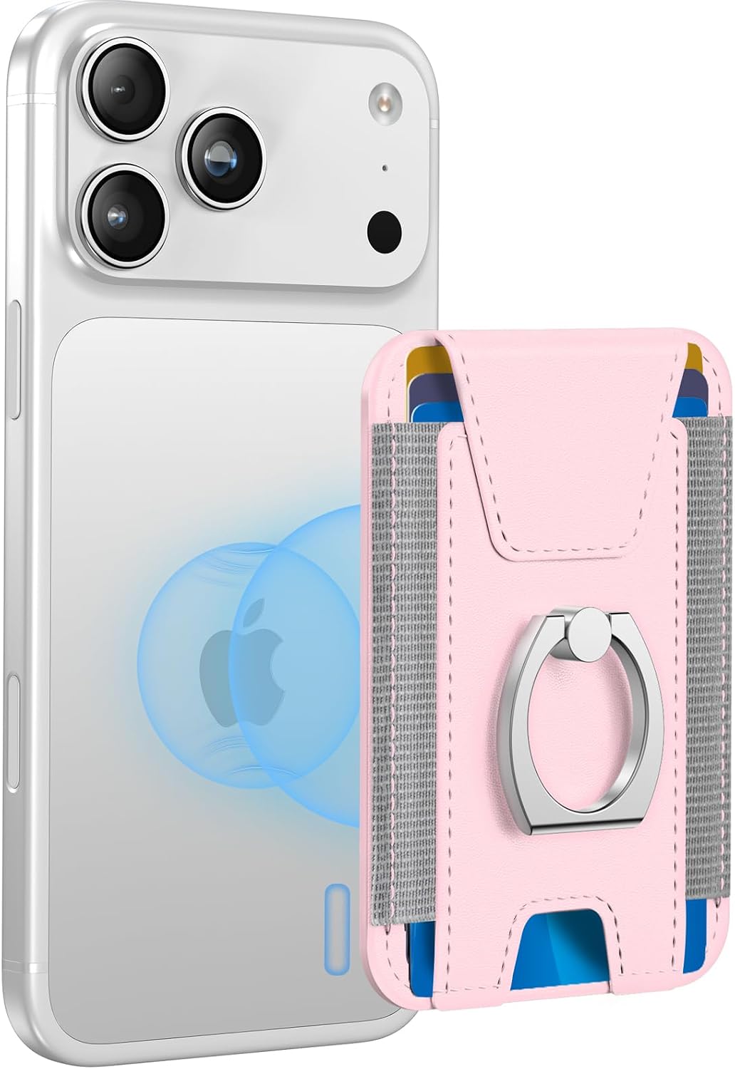 for Magsafe Wallet with Grip, 6-Card Holder; Stronger Magnetic Phone Wallet | Magnetic Card Wallet Holder for iPhone 17/16/15/14/13/12 Series, Privacy Flap, RFID Blocking, Grey