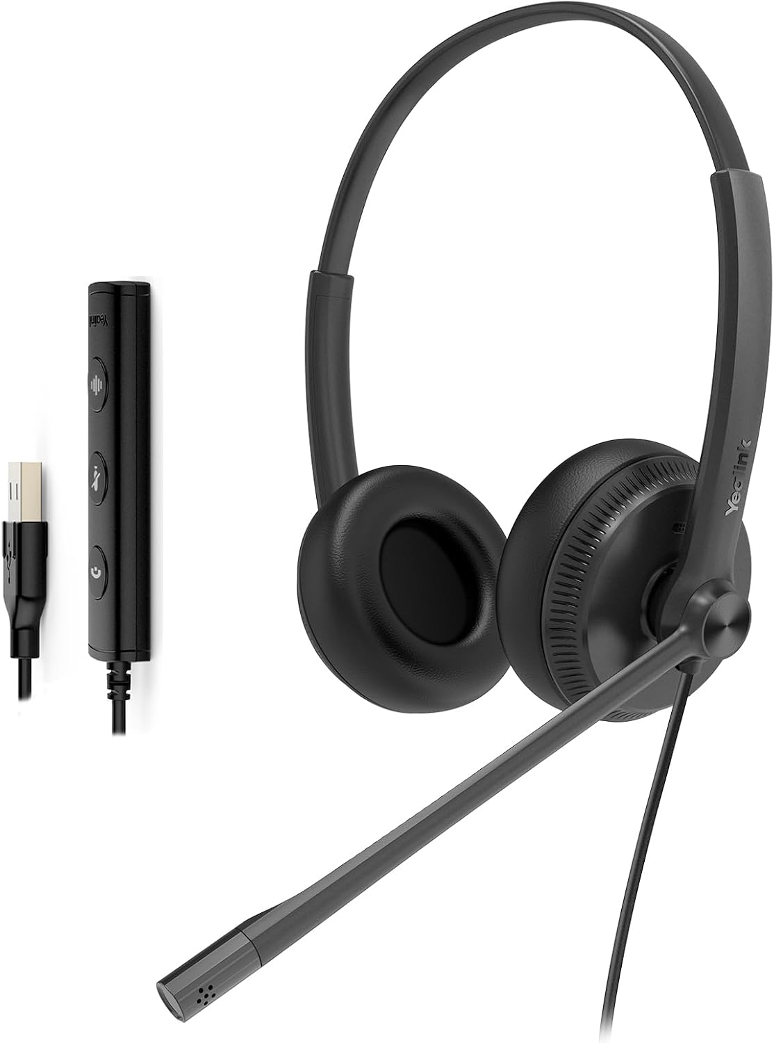 Yealink UH34 Lite USB Wired Headset,Teams Certified, in-Line Controls
