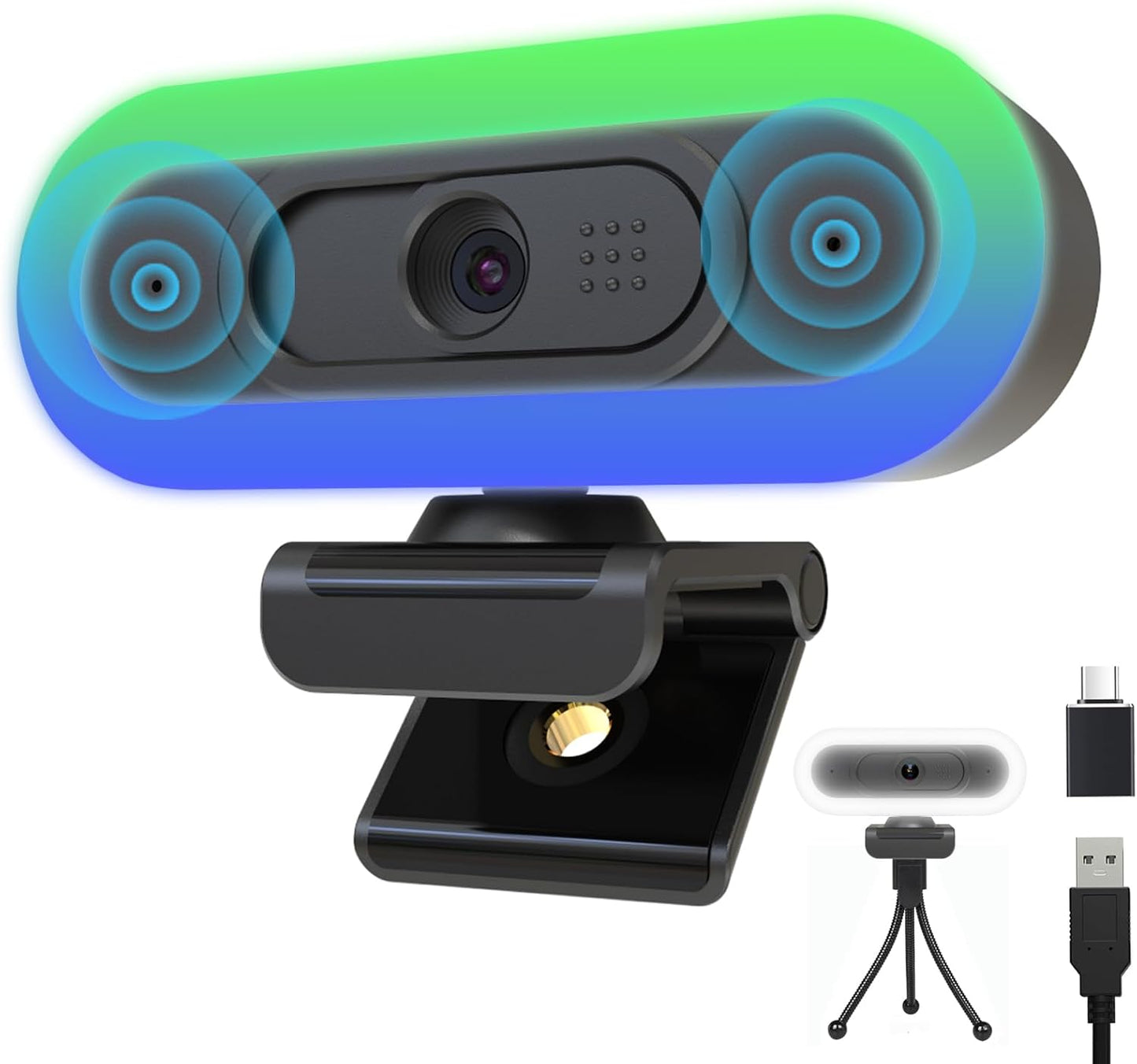 1080P Webcam with Microphone,Web Camera for Desktop Computer Laptop | Wide Angle Webcam With Tripod/Privacy Cover,110°FOV,Plug and Play USB Camera for PC Laptop Mac Zoom Conference Game Streaming