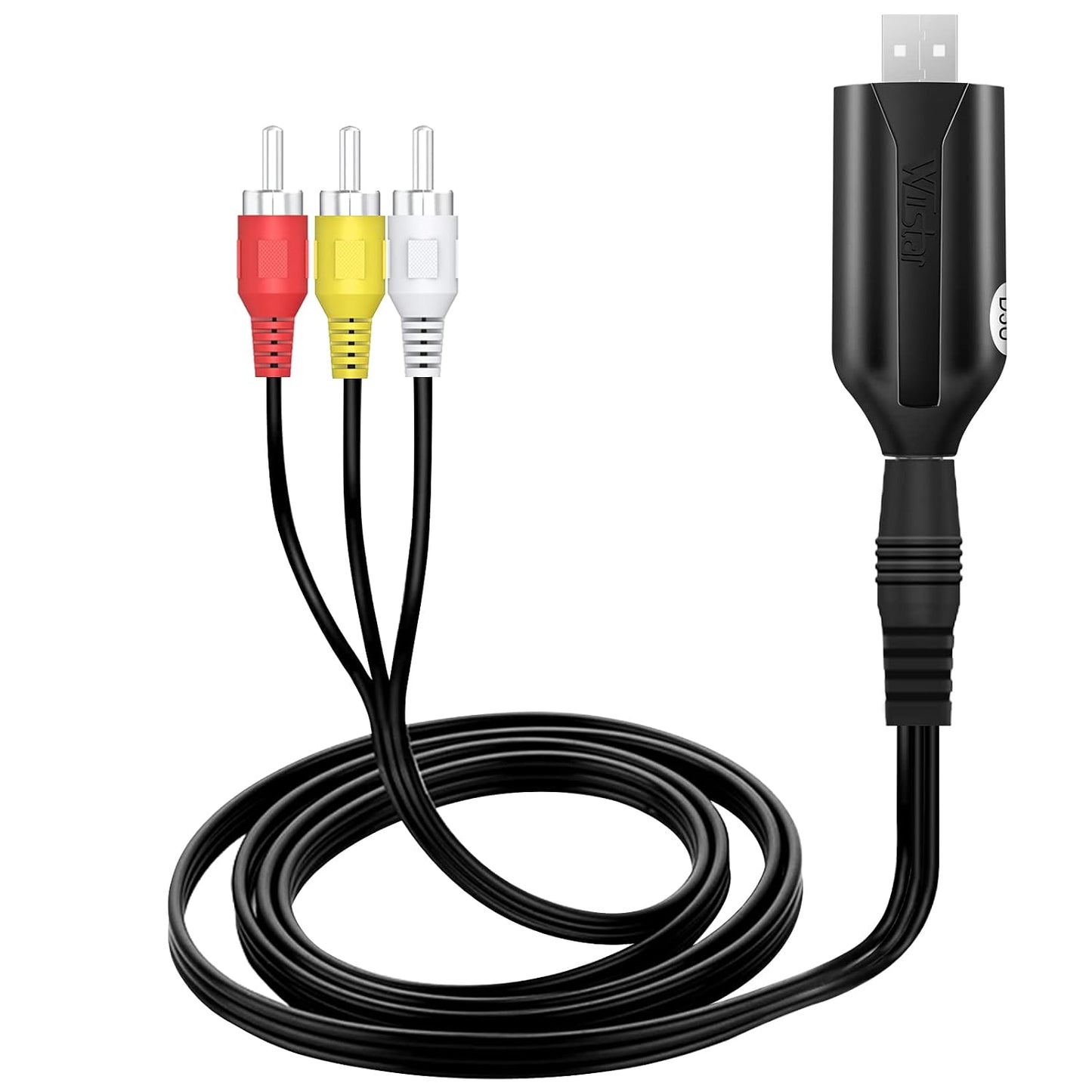 Wiistar USB Audio Video Capture Card VHS VCR to Digital Converter | RCA AV to USB Video Capture Device Cable USB 2.0 Video Capture Card Video Grabber for Windows PC