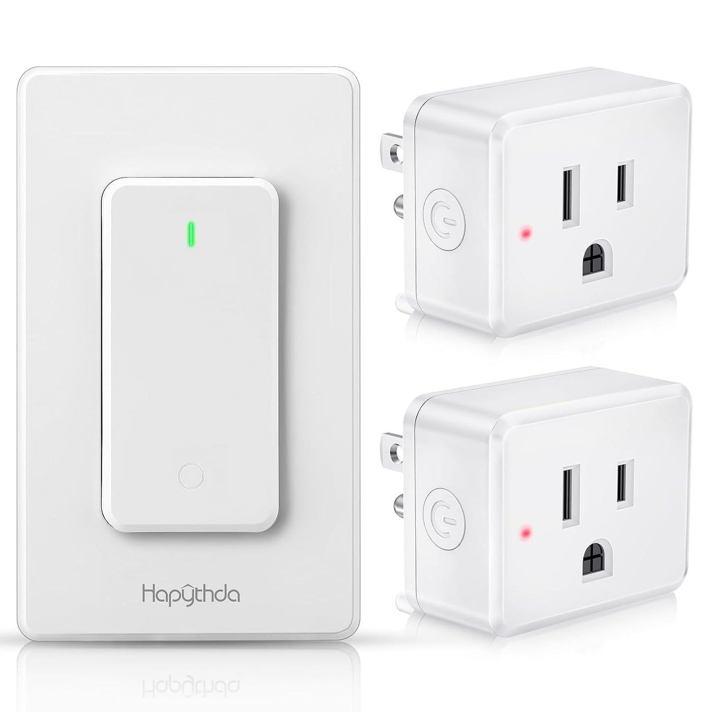 Remote Control Outlet Switch, Removable Buckle Design Wireless Light Switch, No Wiring No WiFi, 300ft RF Range 15A 1500W, Programmable DIY Pairing, for Household Appliances (White)