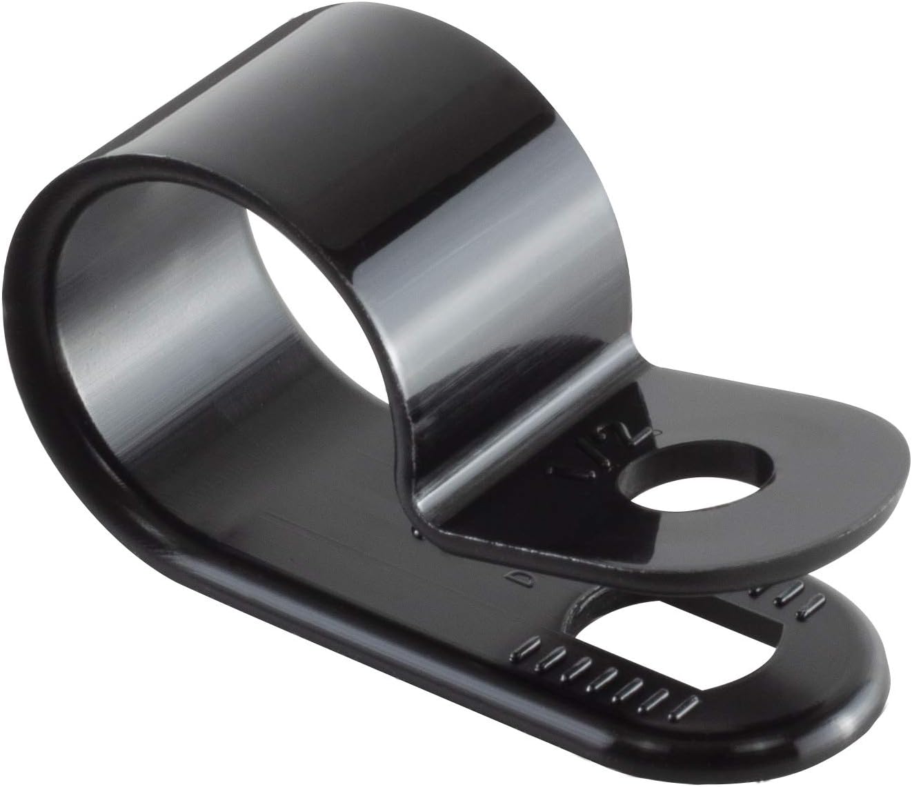 GTSE Black Nylon Plastic Cable Clamps, 3/8" Screw Mounts for Cable, Rope, Tube Management, 100 Pack