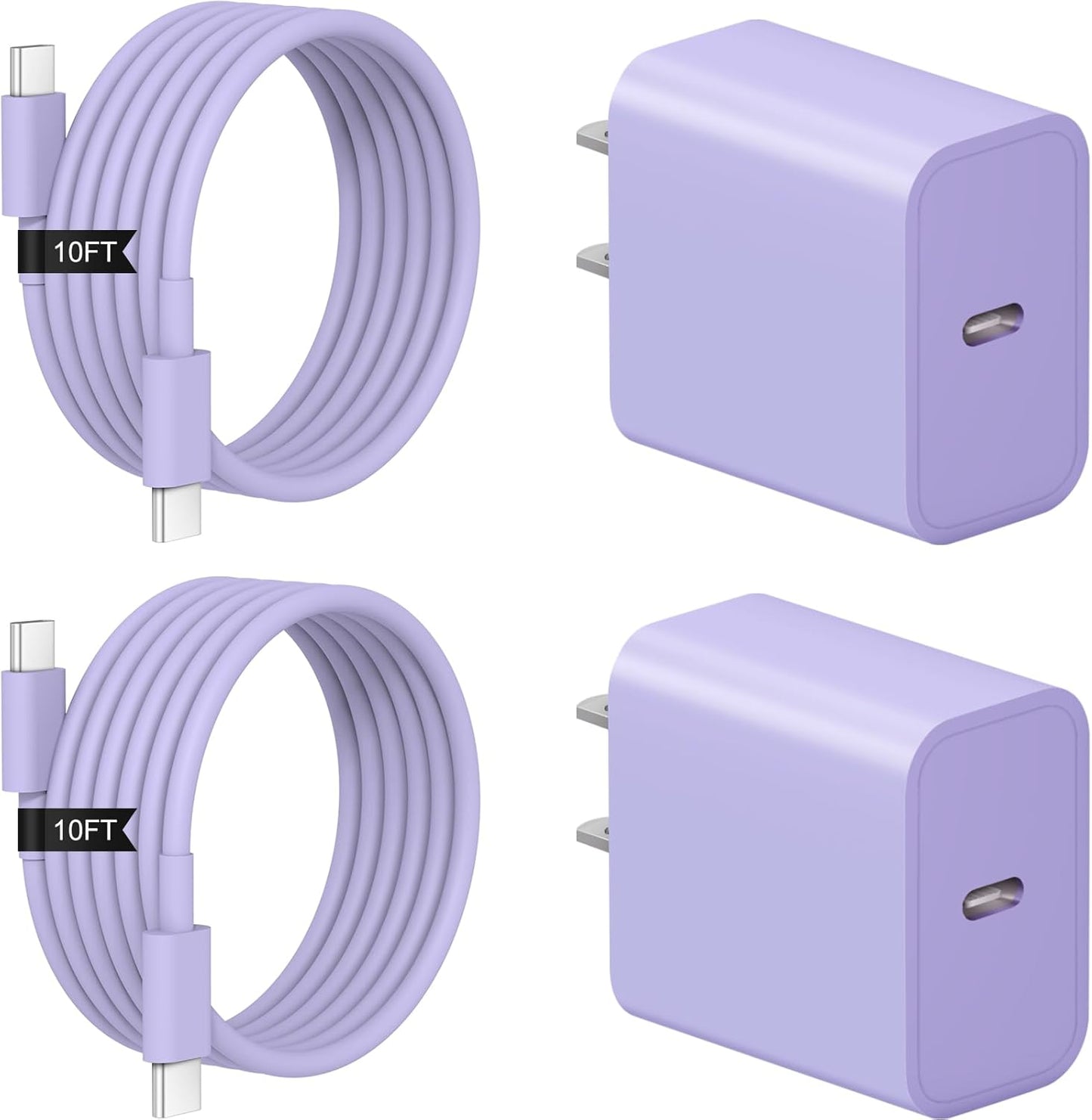 iPhone 17 16 15 Charger Fast Charging 2+2Pack USB C Charger with 6FT Cable | PD 20W Fast Charging for iPhone 17/17 Air/17 Pro/17 Pro Max/ iPhone 16/15 Series, iPad Pro/AirPods
