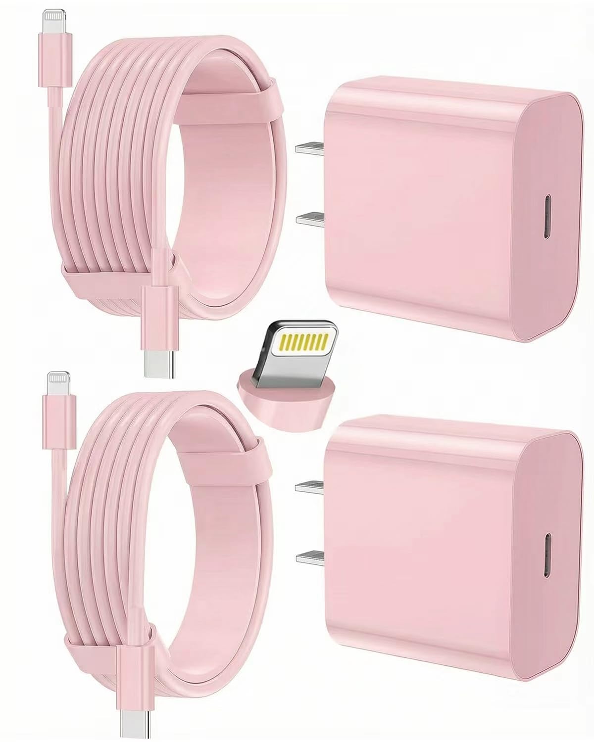 iPhone Charger Fast Charging, USB C Charger Block, 6FT/10FT Lightning Cable | For Apple iPhone 14/13/12/11 Series, 2-Pack USB C to Lightning Cables, AirPods with Lightning Charging Case,Black