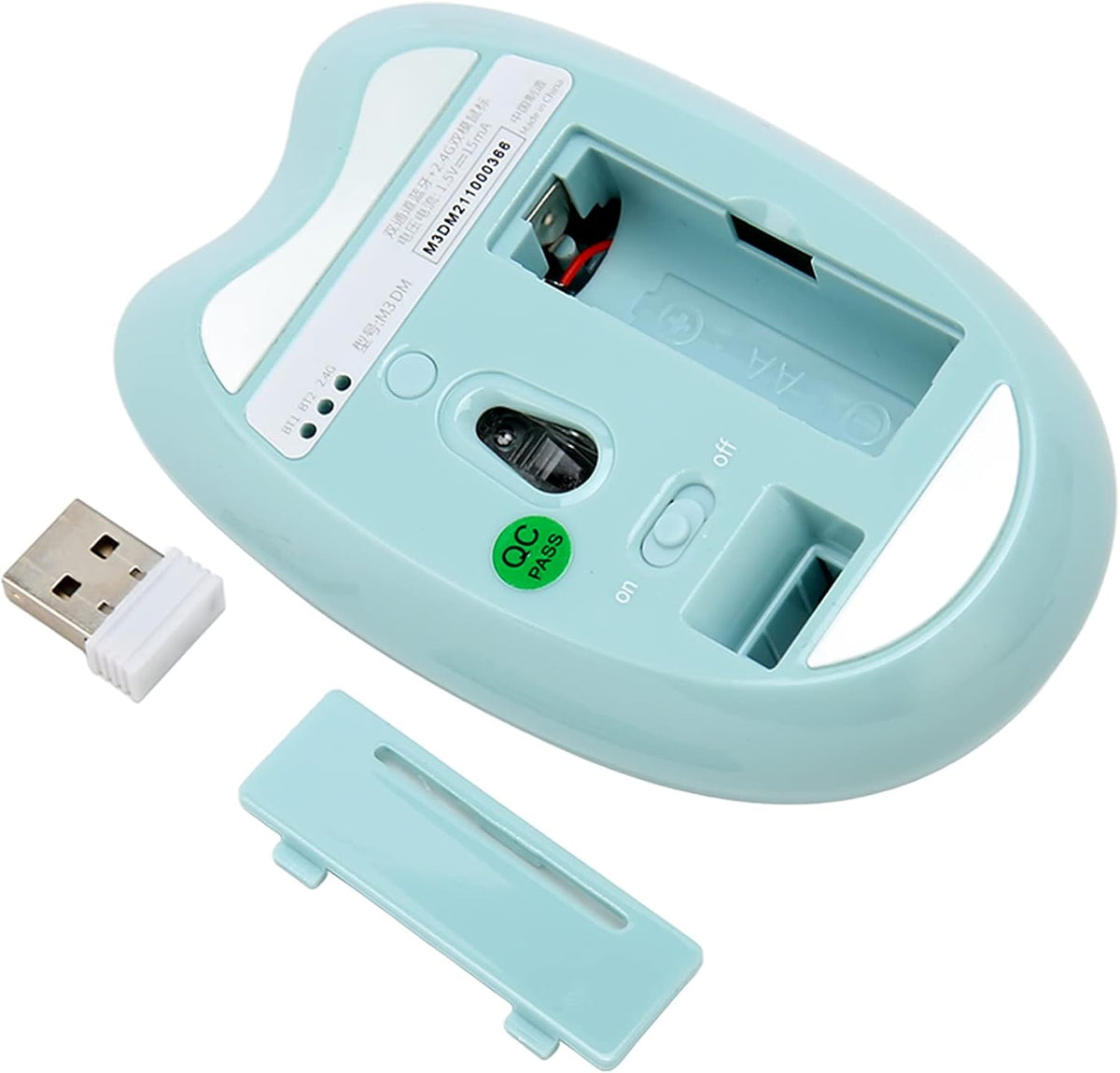 VBESTLIFE Wireless Mouse, BT 5.1 & 2.4GHz Dual Mode Silent Ergonomic Mouse, 3 Adjustable DPI, with Auto Sleep Mode, for PC Laptop Tablet (Blue)