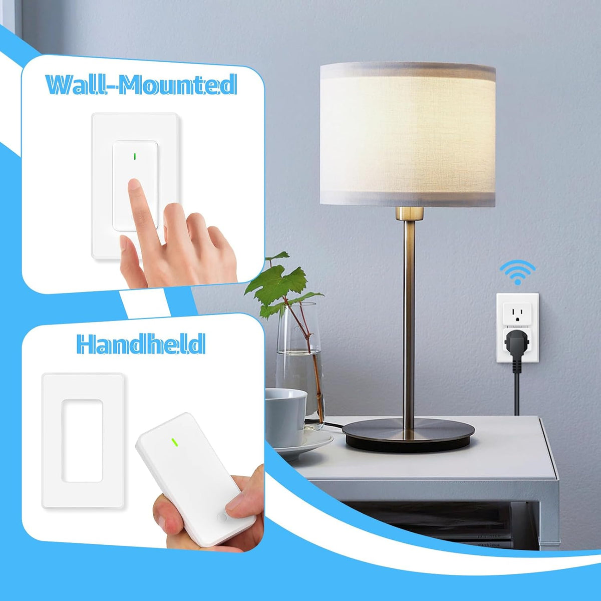 Greencycle WiFi Plug with Switch,App/Voice/Wireless Switch 3 Ways Control