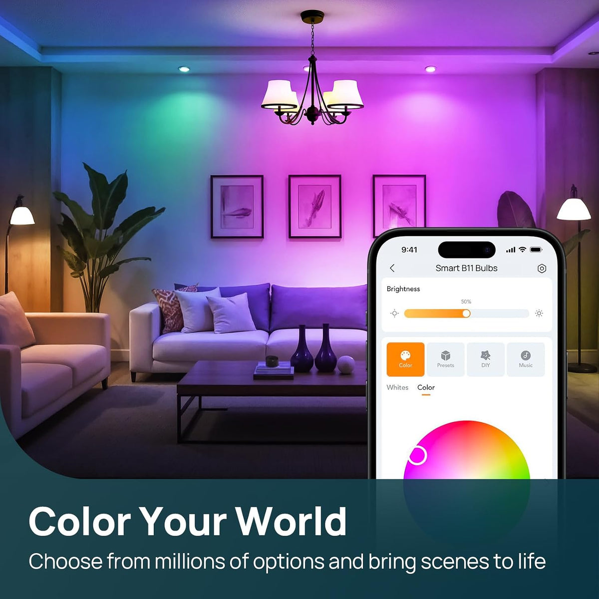 Linkind Matter E12 Led Bulb, Candelabra Color Smart Light Bulbs, 6 Pack