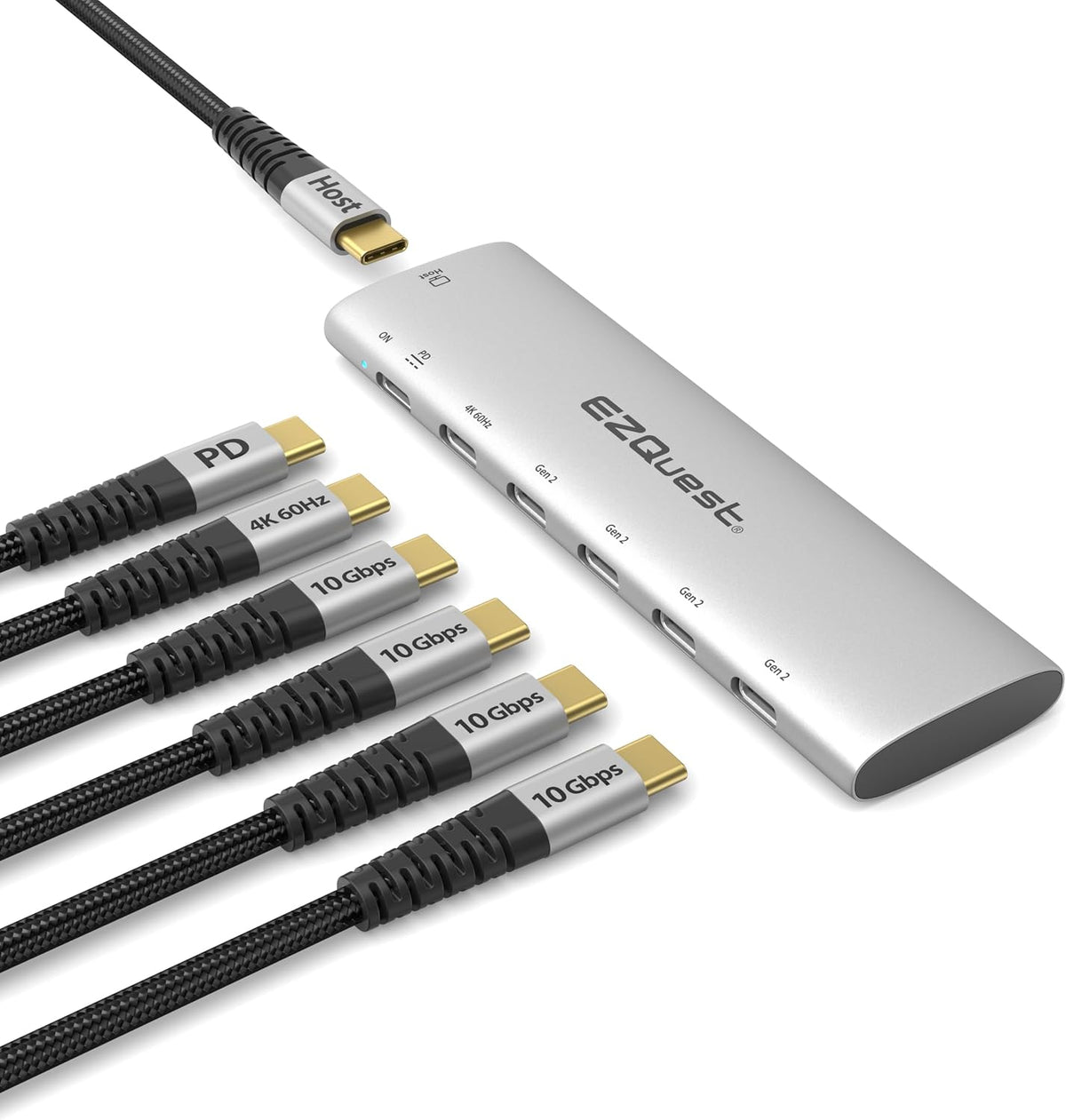USB C Hub Docking Station 7 in 1 with 3 Gen 2 10Gbs Ports, 3 USB A 3.0 Ports, 1 USB C Power Delivery 3.0 with 5Gbs Data, Compatible with MacBook/Dell/HP/Lenovo Laptops