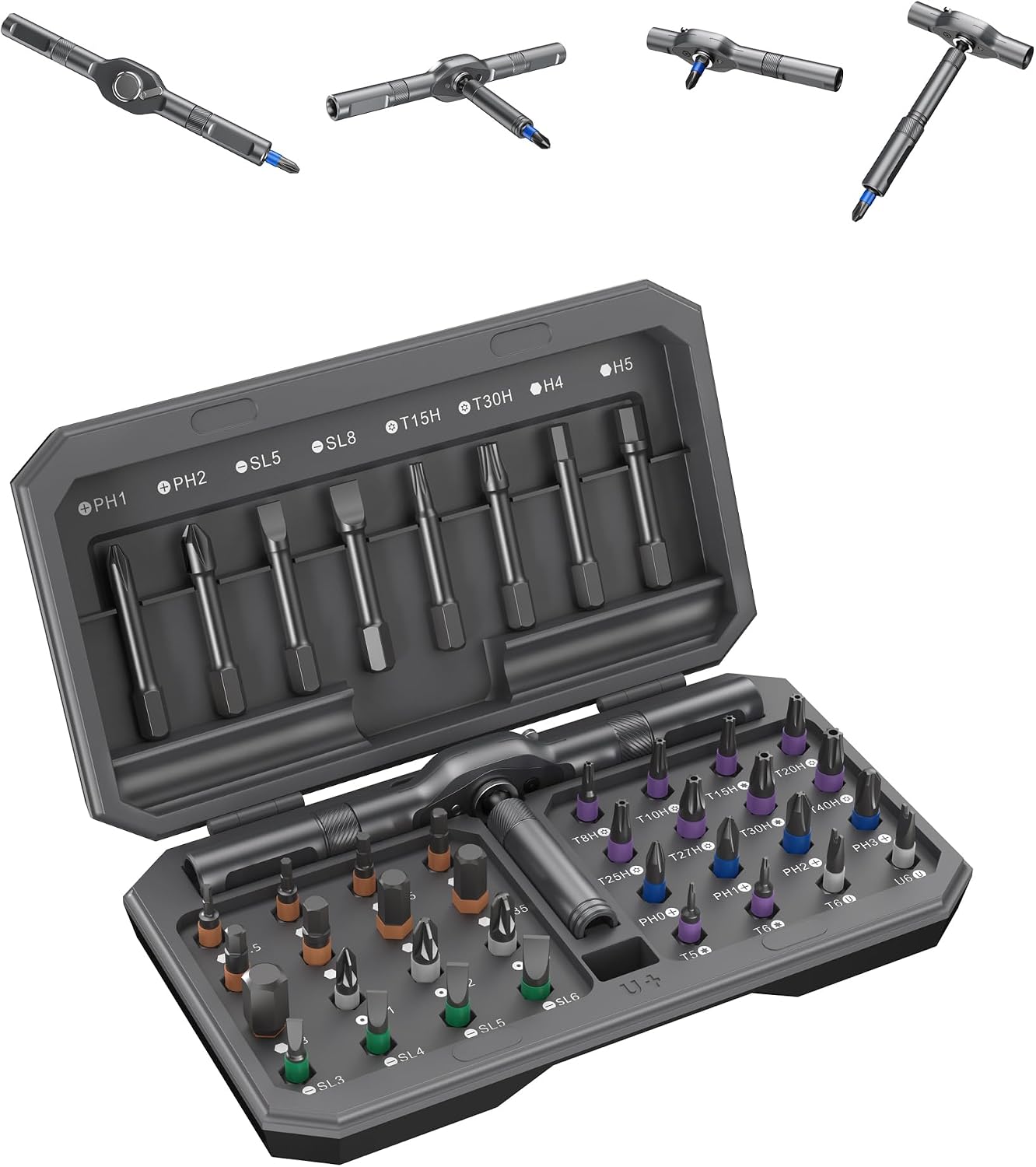 24 in 1 Magnetic Ratchet Screwdriver Set – Multi Bit Precision Repair Tool Kit with Detachable Handle, S2 Steel Bits, Portable Storage Case for Furniture, Computer, Bicycle, Electronics