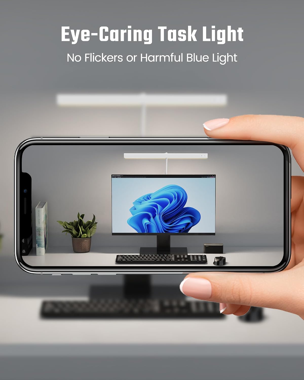 SUPERDANNY LED Desk Lamp for Office Home, 12W Eye-Caring Light with Clamp