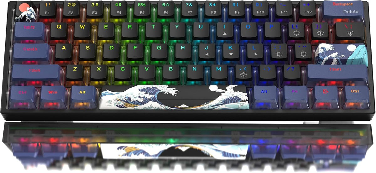 Womier 60% Keyboard QMK/VIA, Pink Gaming Mechanical Keyboard Creamy
