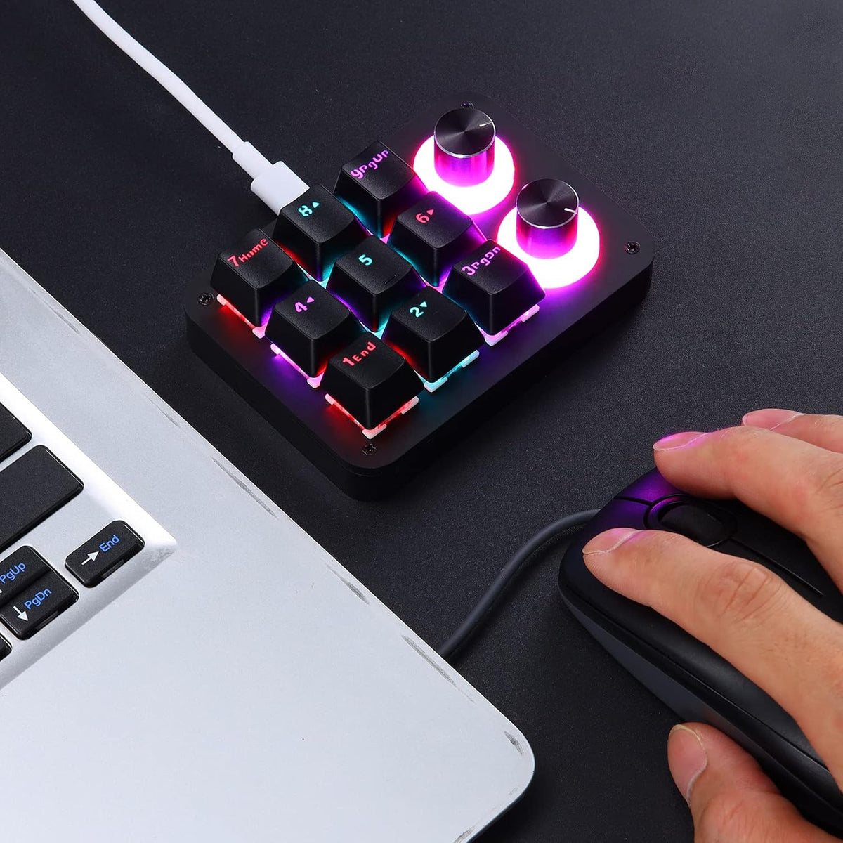 Koolertron 9-Key Mechanical Numpad with 2 Knobs