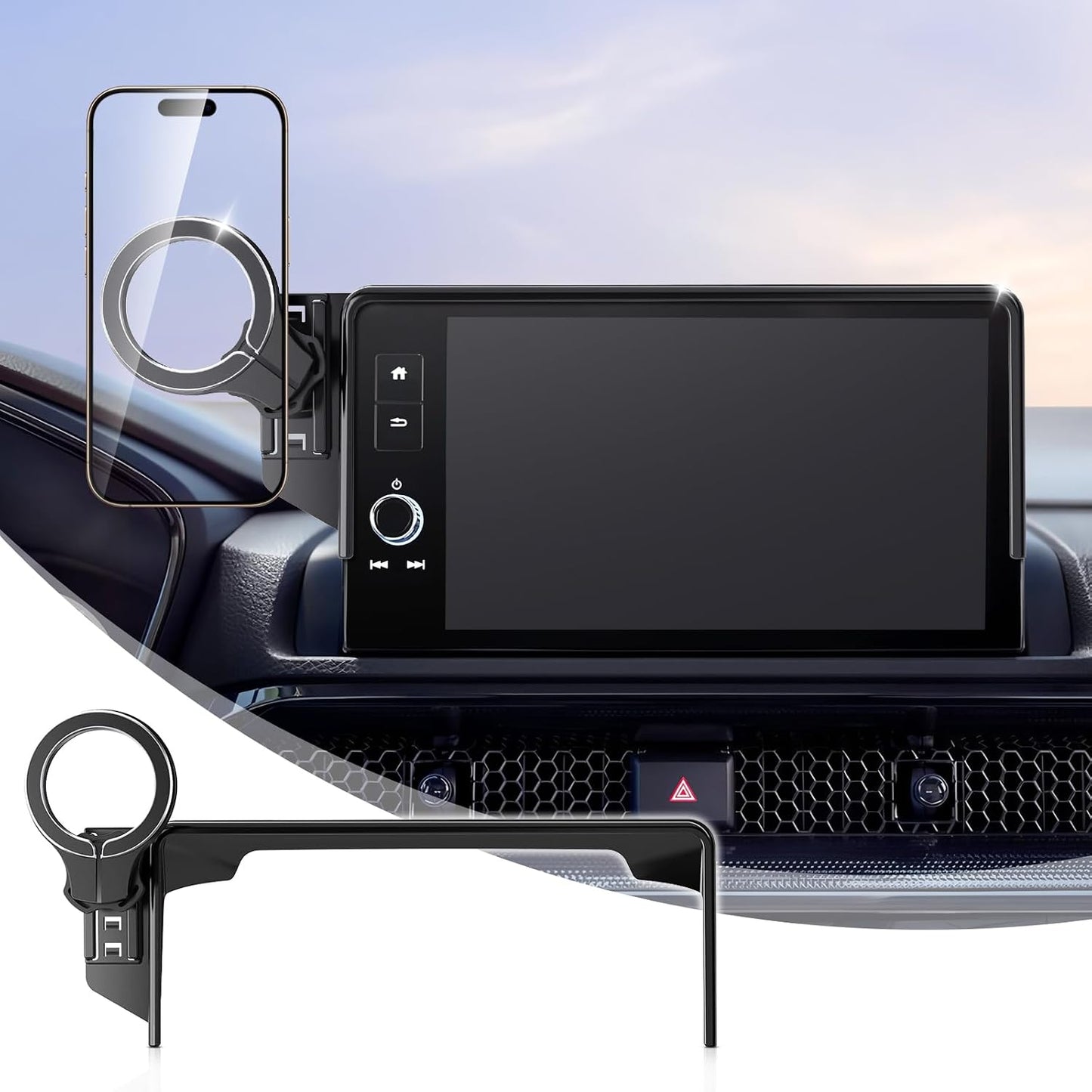 pop-tech Car Phone Holder for Honda CR-V HR-V 2023 2024 2025 2026: for MagSafe Magnetic Cell Phone Mount for HRV CRV Accessories 7/9 inch Screen - Touchscreen Cradles Strong Magnets for iPhone Samsung