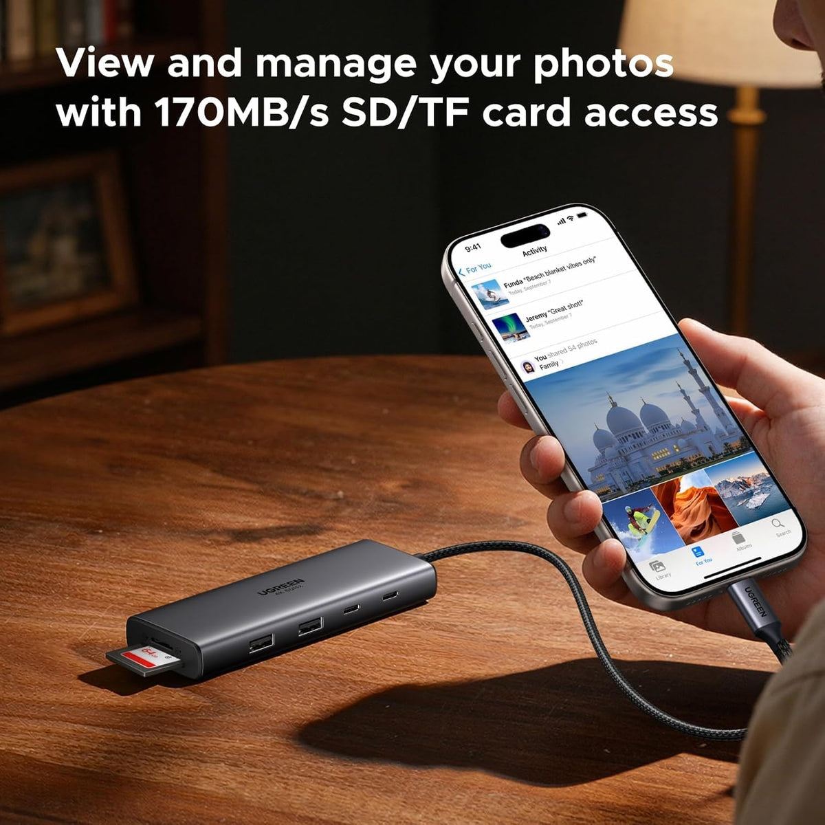 UGREEN USB C Docking Station Dual Monitor, 9-in-1 Aluminum Dock with 2xHDMI