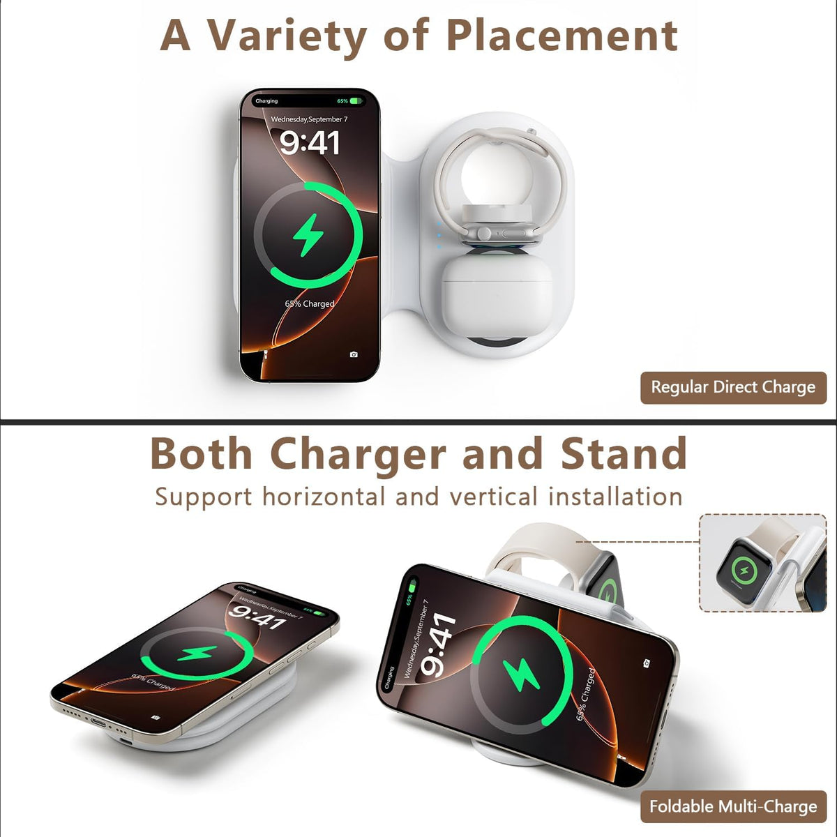 2026 Traveling Portable Wireless Mag-Safe Fast Charging Station