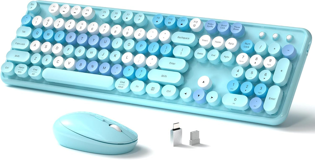 Links9+ Colorful Wireless Keyboard and Mouse Combo (Dark Pink Gradient)