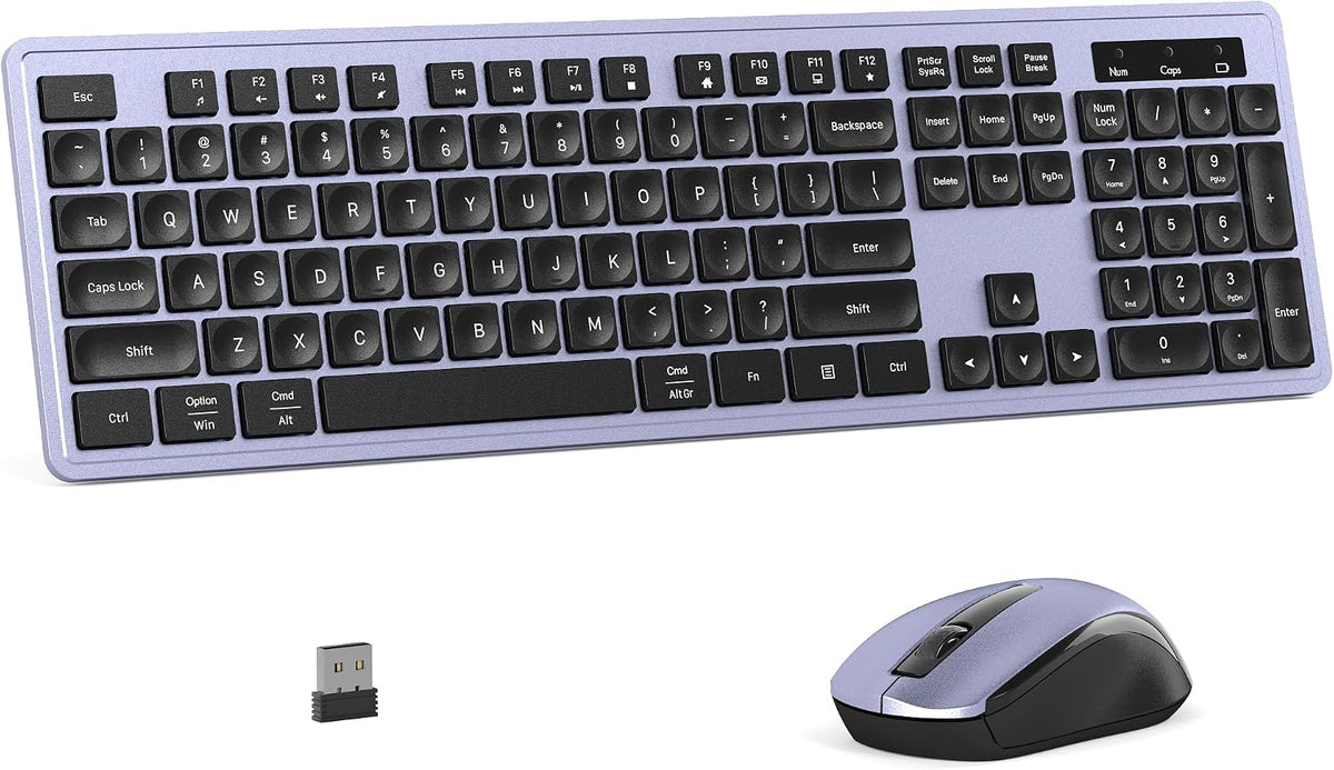 MPTOG Wireless Keyboard and Mouse Combo for PC Laptop (Pink White)