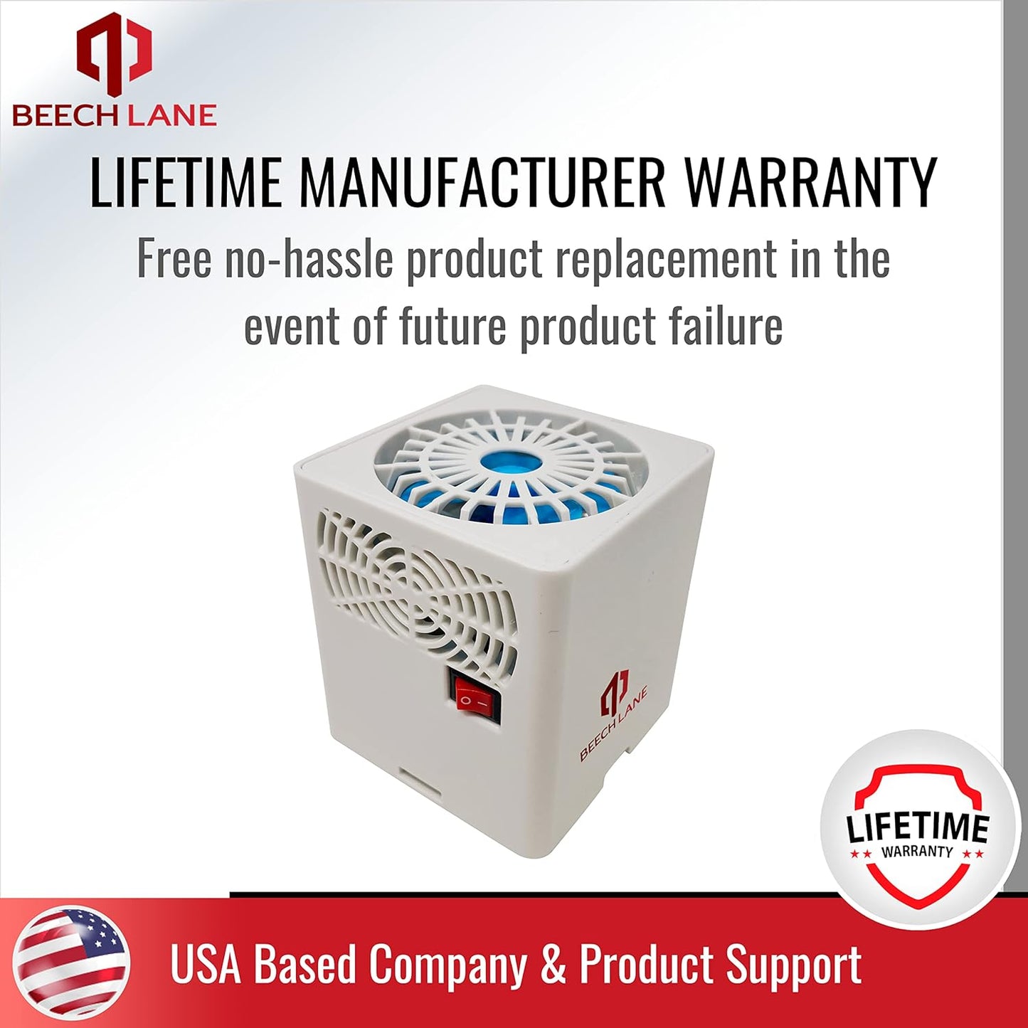 Beech Lane RV Fridge Fan, Patented, High Power 3,000 RPM Motor, Easy On and Off Switch, Multiple Side Vents Increase Airflow, Durable Construction, Helps Circulate Refrigerator Air (Natural)